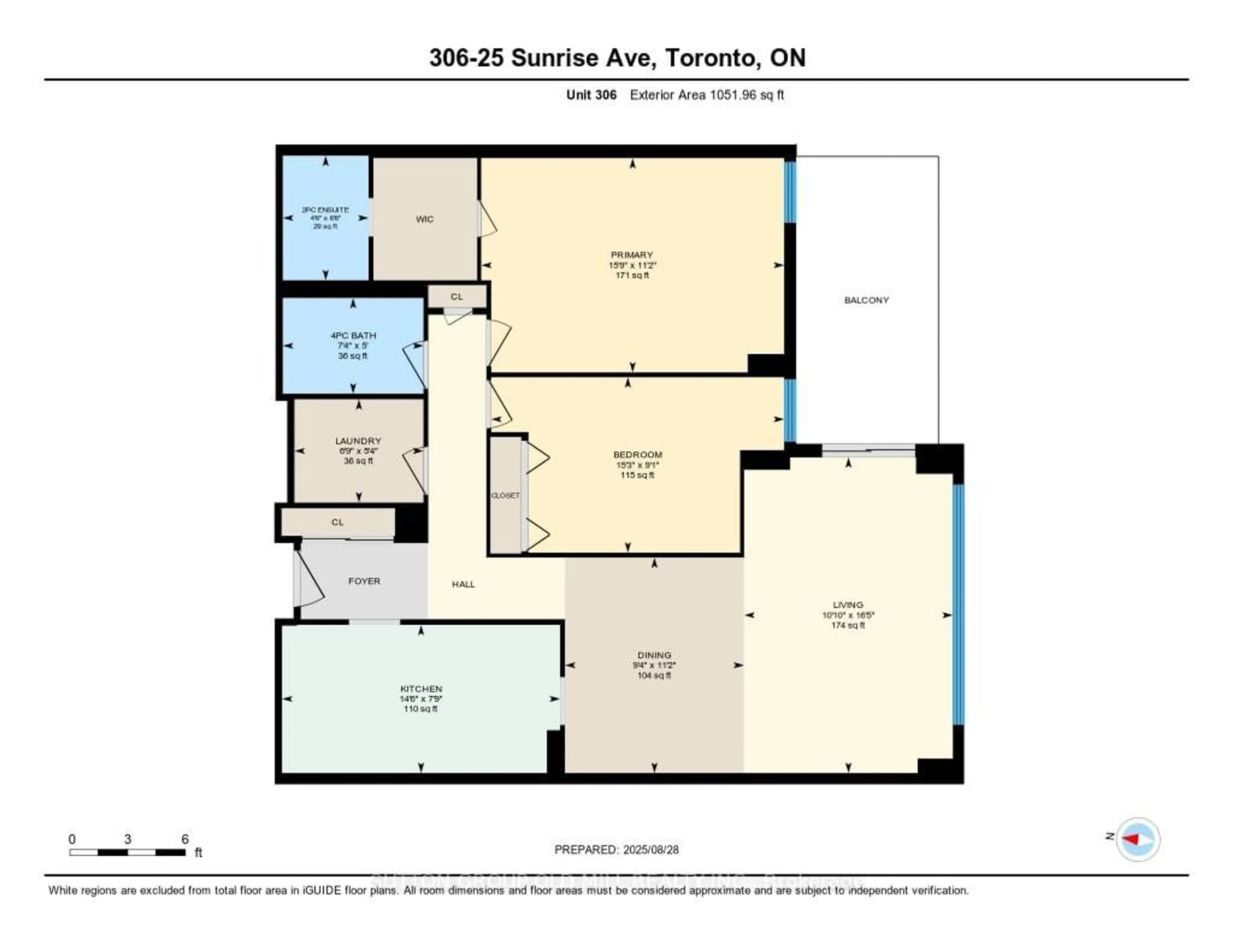 Floor plan for 25 Sunrise Ave #306, Toronto Ontario M4A 2S2