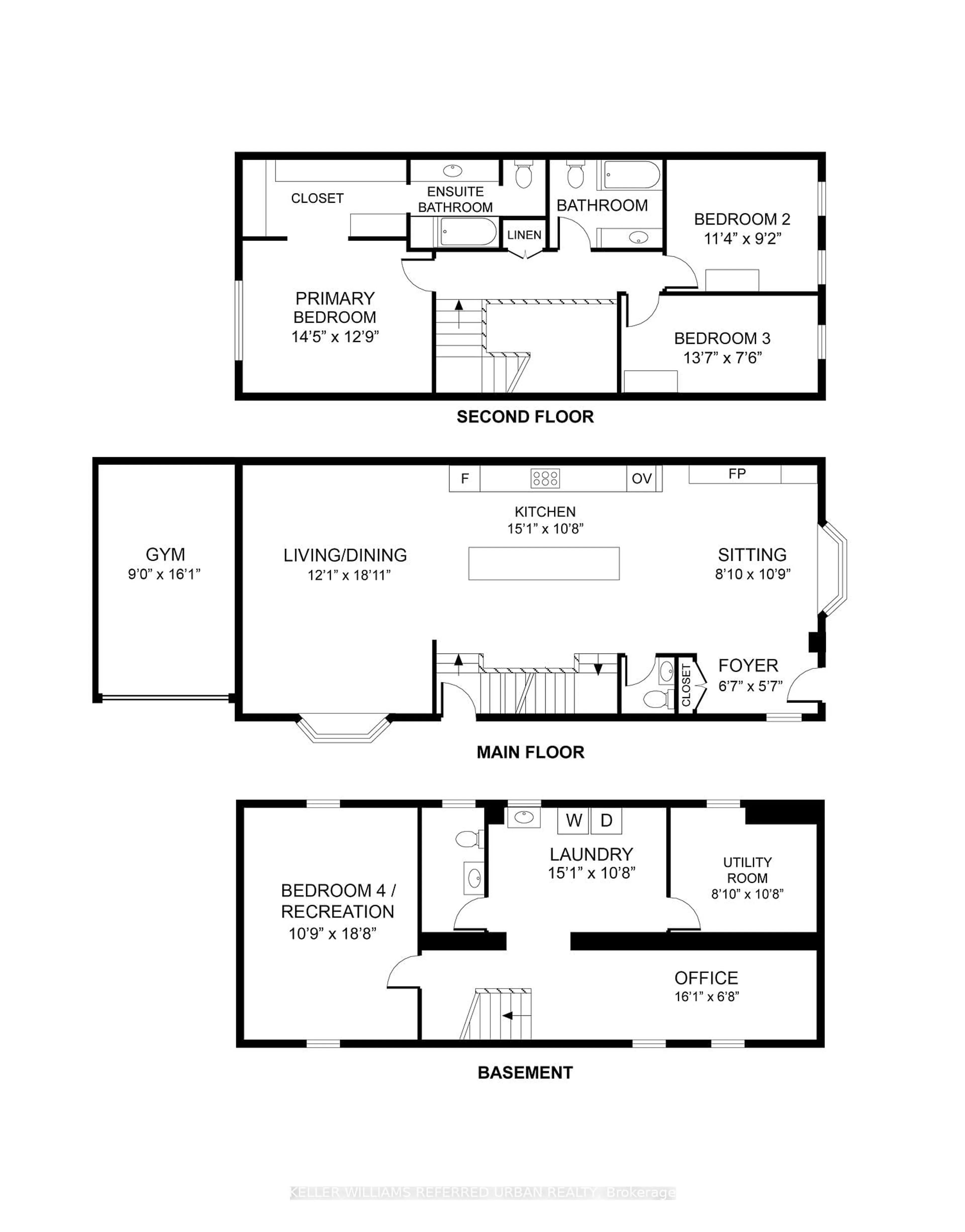 Floor plan for 96 Glenvale Blvd, Toronto Ontario M4G 2V9