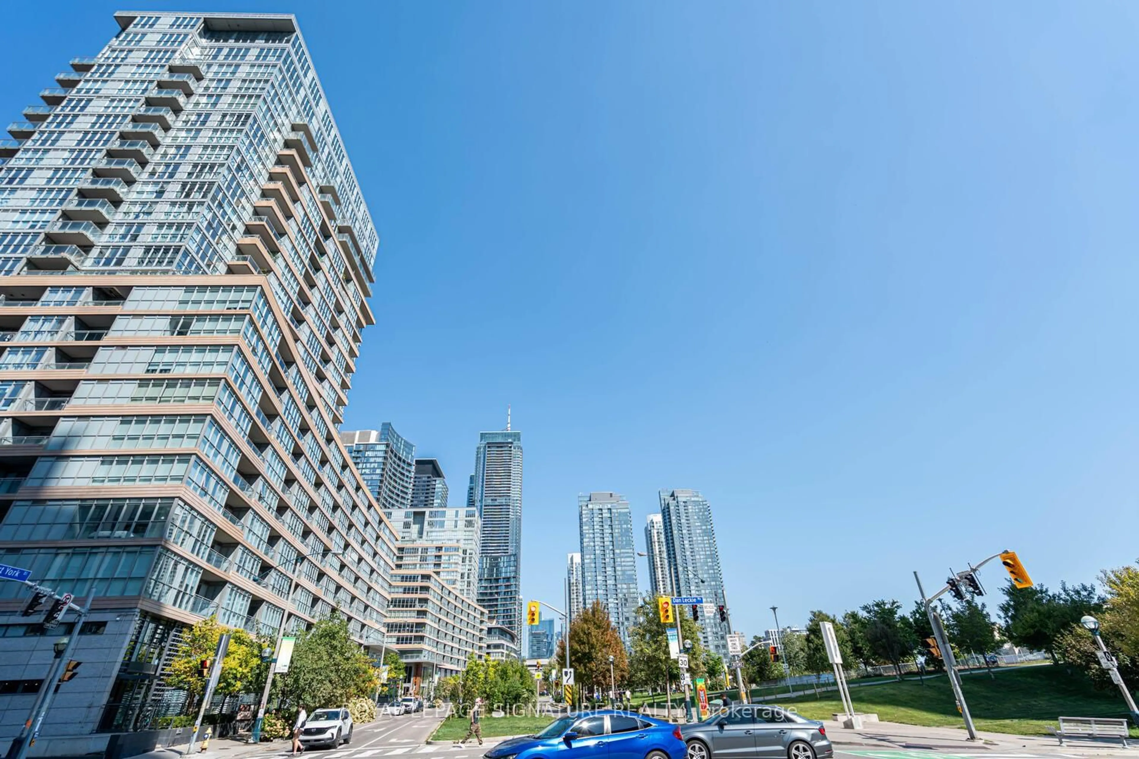 Patio, city buildings view from balcony for 151 Dan Leckie Way #610, Toronto Ontario M5V 4B2