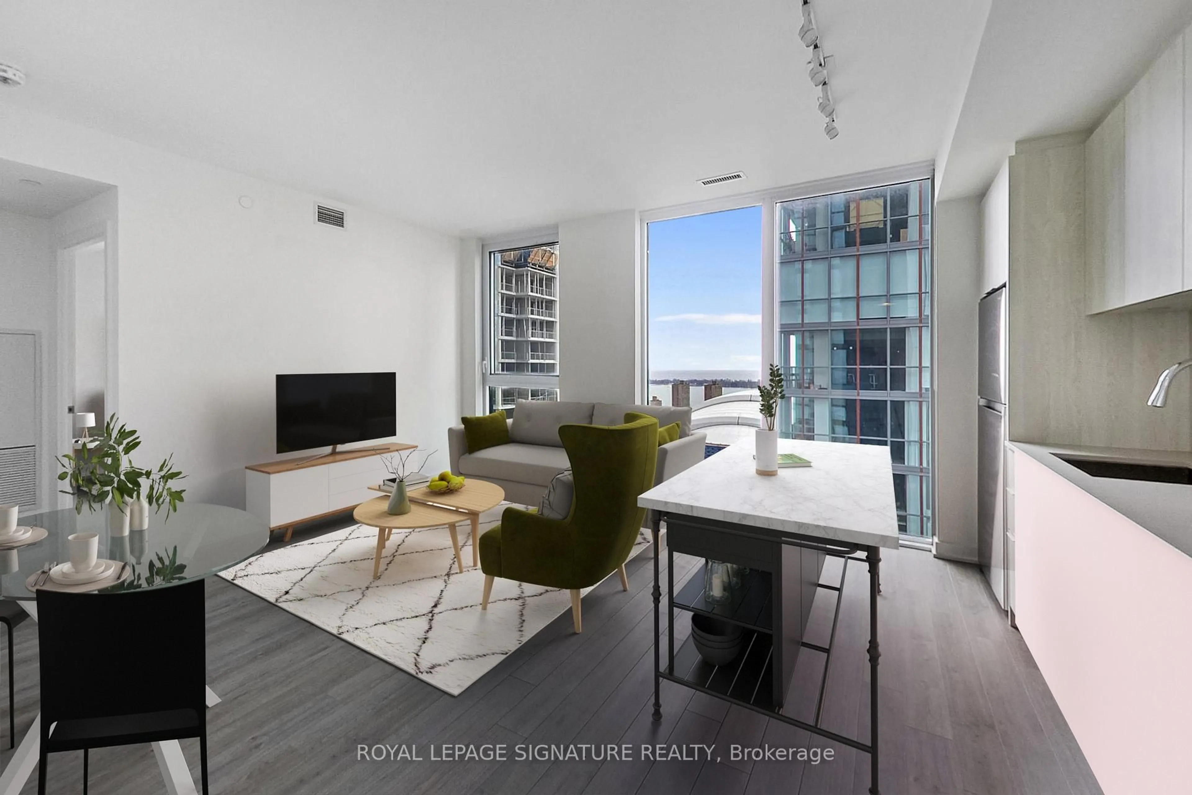 Living room with furniture, unknown for 357 King St #3408, Toronto Ontario M5V 1K1