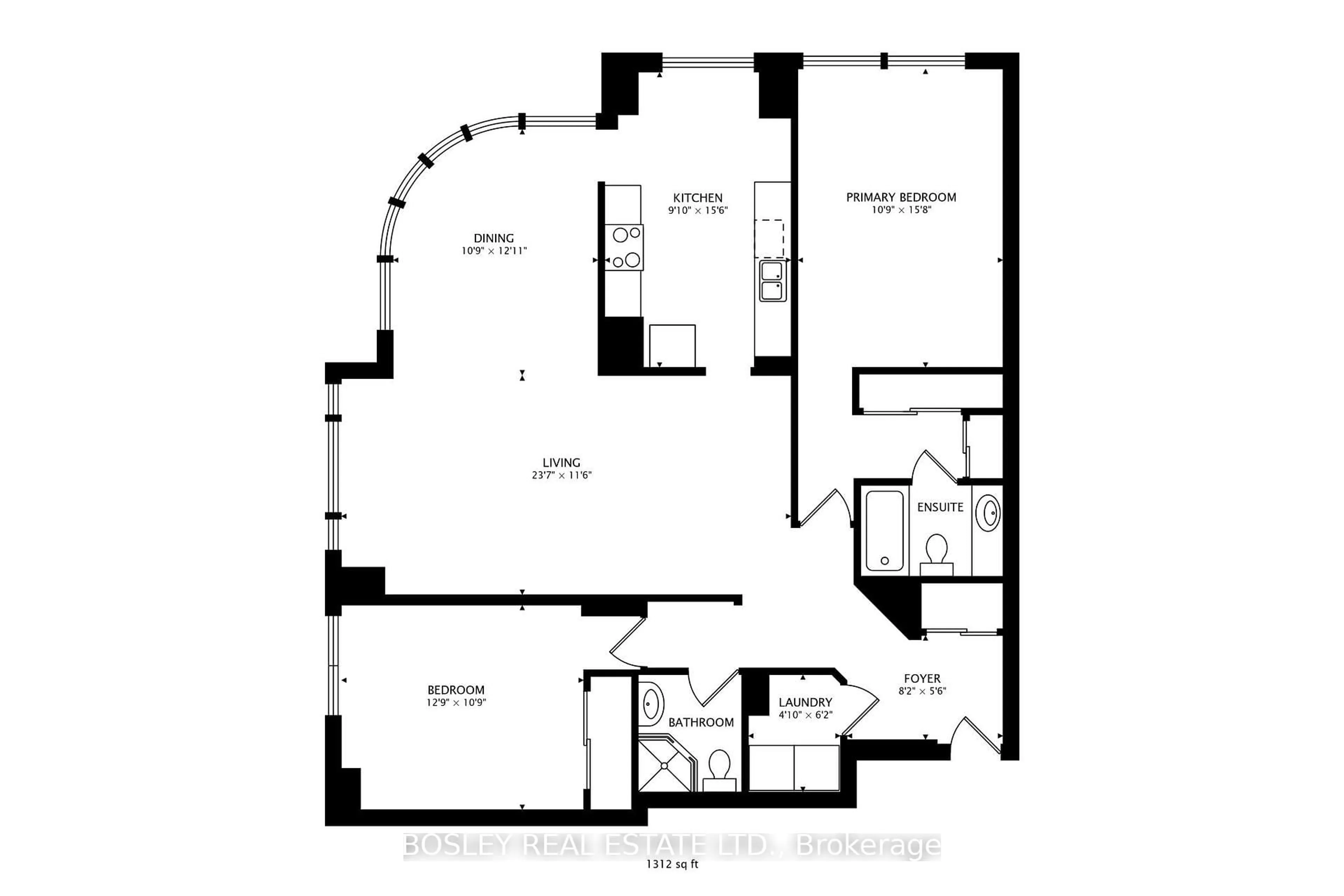 Floor plan for 100 Upper Madison Ave #203, Toronto Ontario M2N 6M4