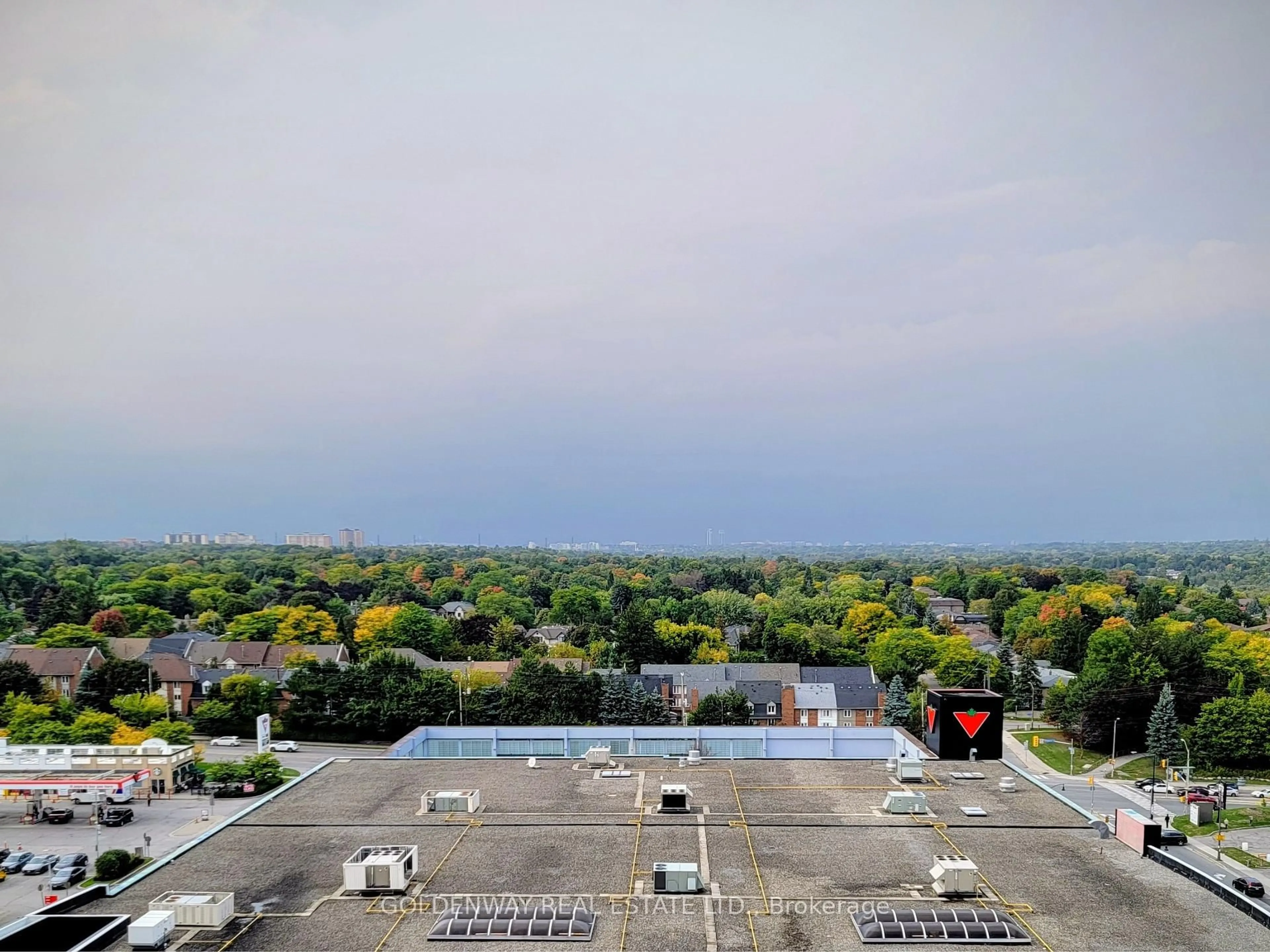 A pic from outside/outdoor area/front of a property/back of a property/a pic from drone, city buildings view from balcony for 72 Esther Shiner Blvd #1211, Toronto Ontario M2K 2X9