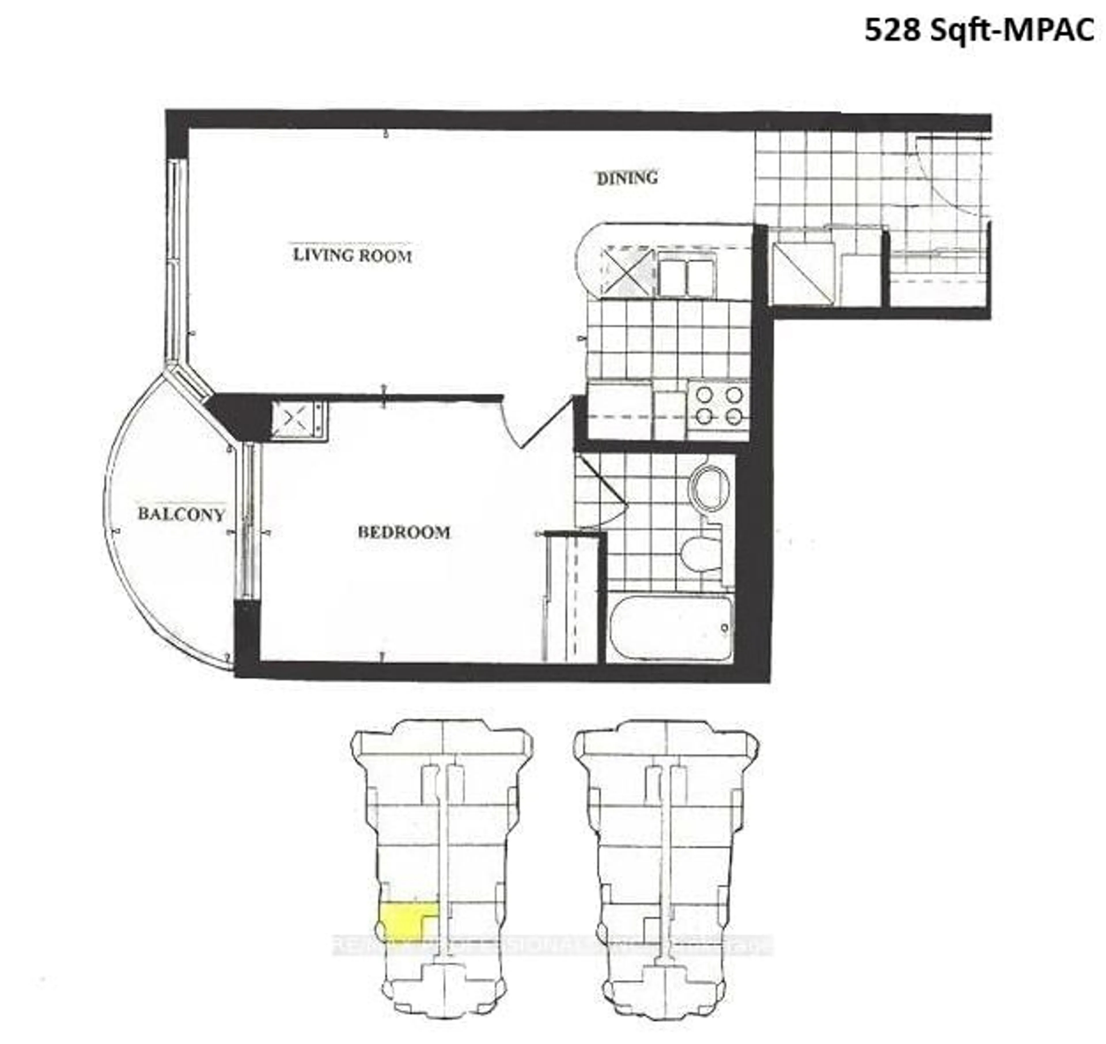 Floor plan for 600 Queens Quay #1028, Toronto Ontario M5V 3M3