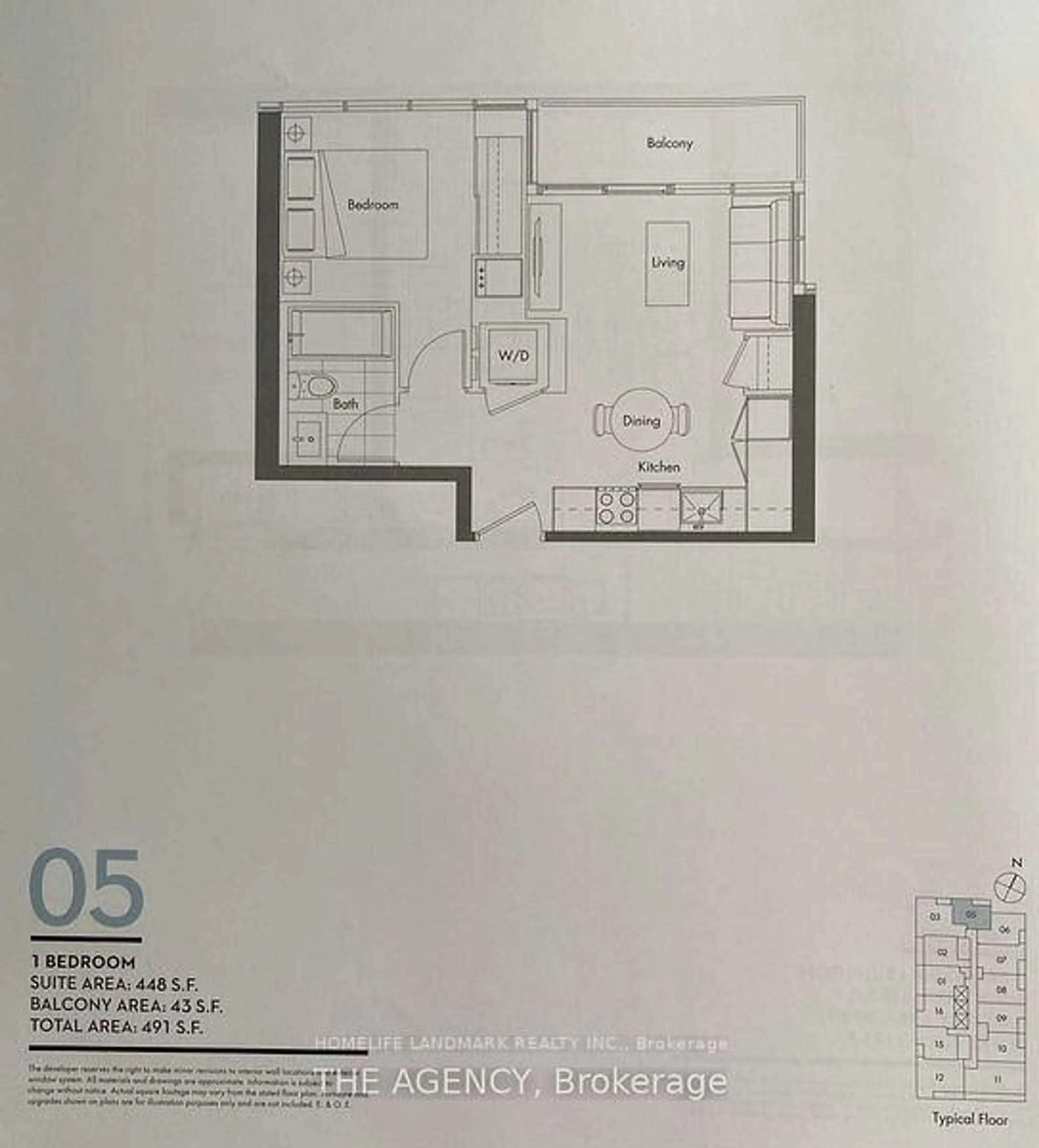 Floor plan for 19 Bathurst St #605, Toronto Ontario M5V 0N2