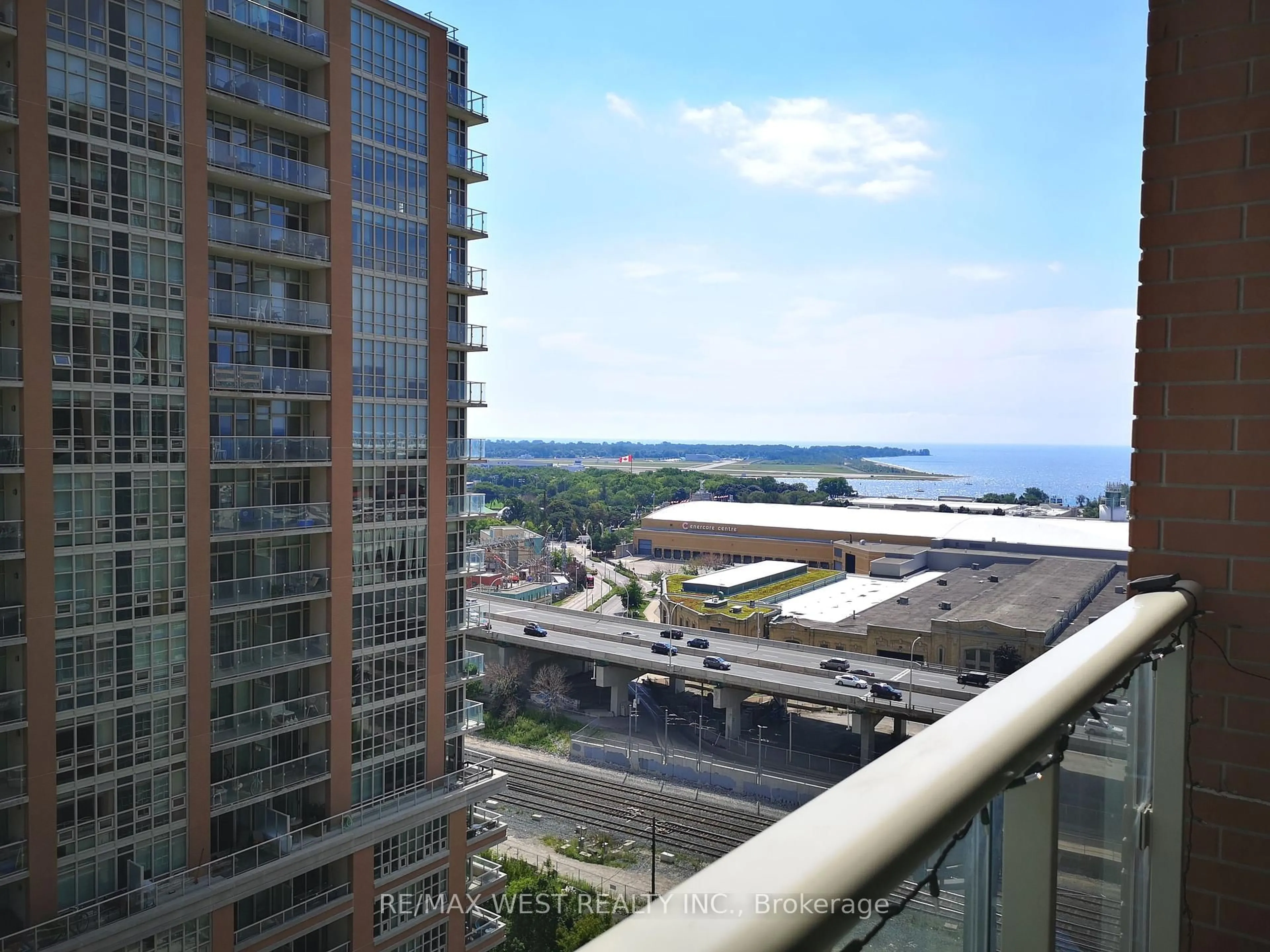 Balcony in the apartment, city buildings view from balcony for 75 East Liberty St #1718, Toronto Ontario M6K 3R3