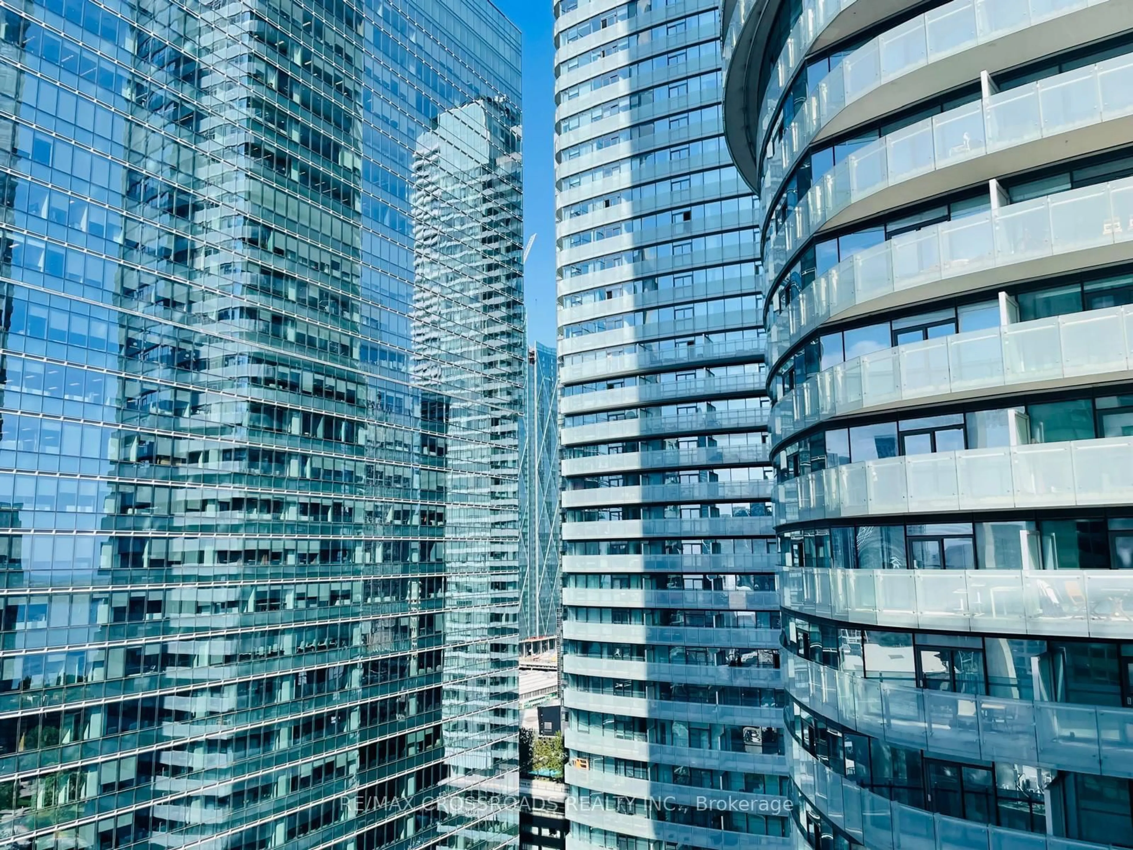 Balcony in the apartment, city buildings view from balcony for 19 Grand Trunk Cres #3207, Toronto Ontario M5J 3A3