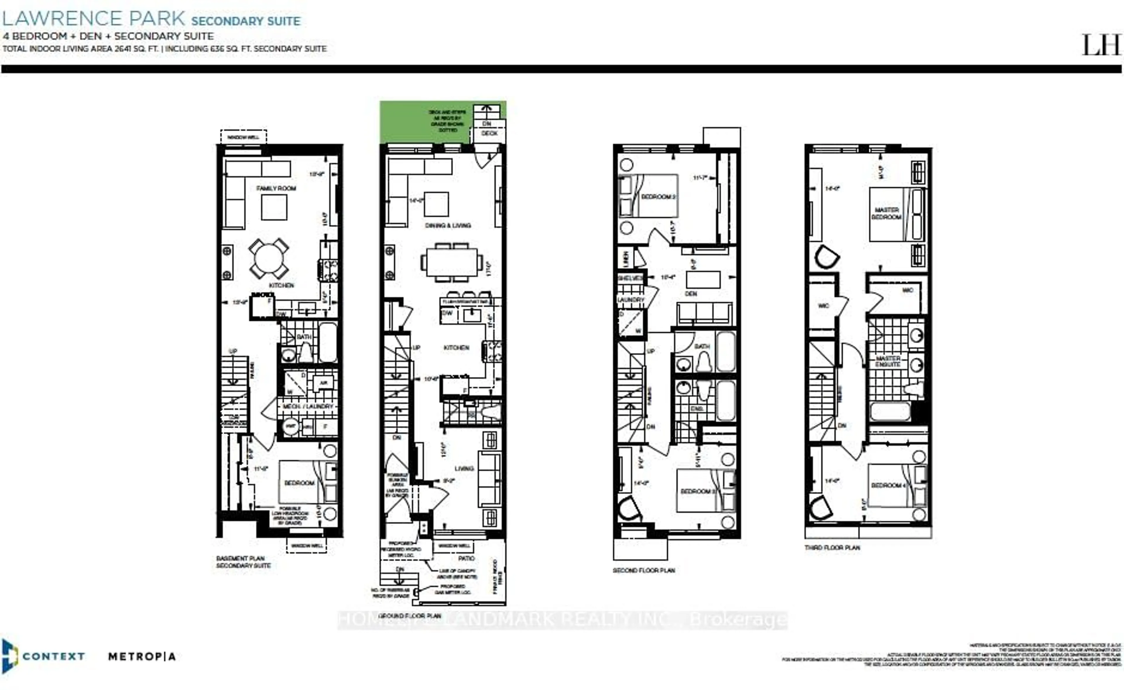 Floor plan for Block 5C, POTL  Deep Roots Terr, Toronto Ontario M6A 2M3
