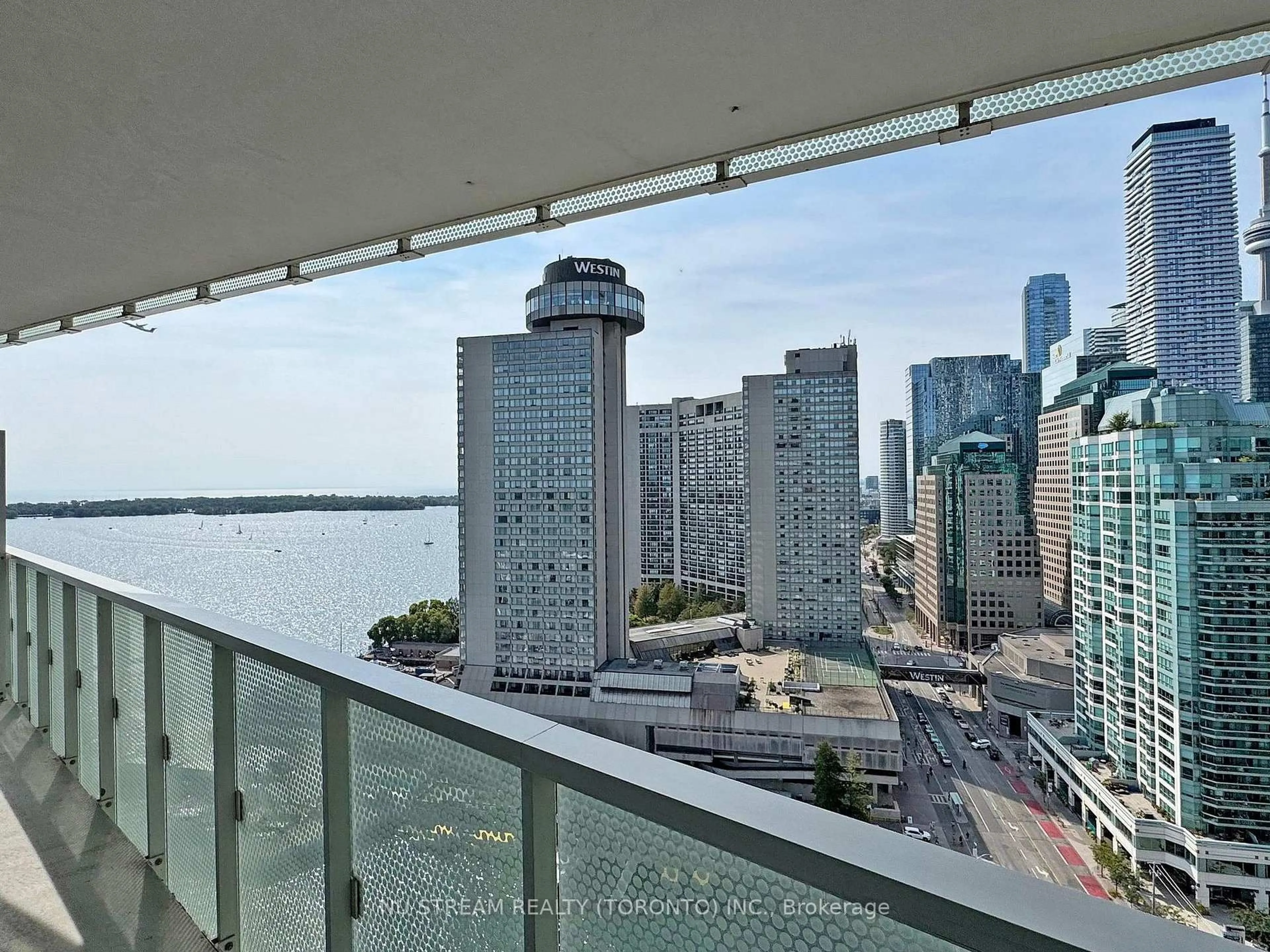 Balcony in the apartment, city buildings view from balcony for 15 Queens Quay East Quay #2106, Toronto Ontario M5E 0A5