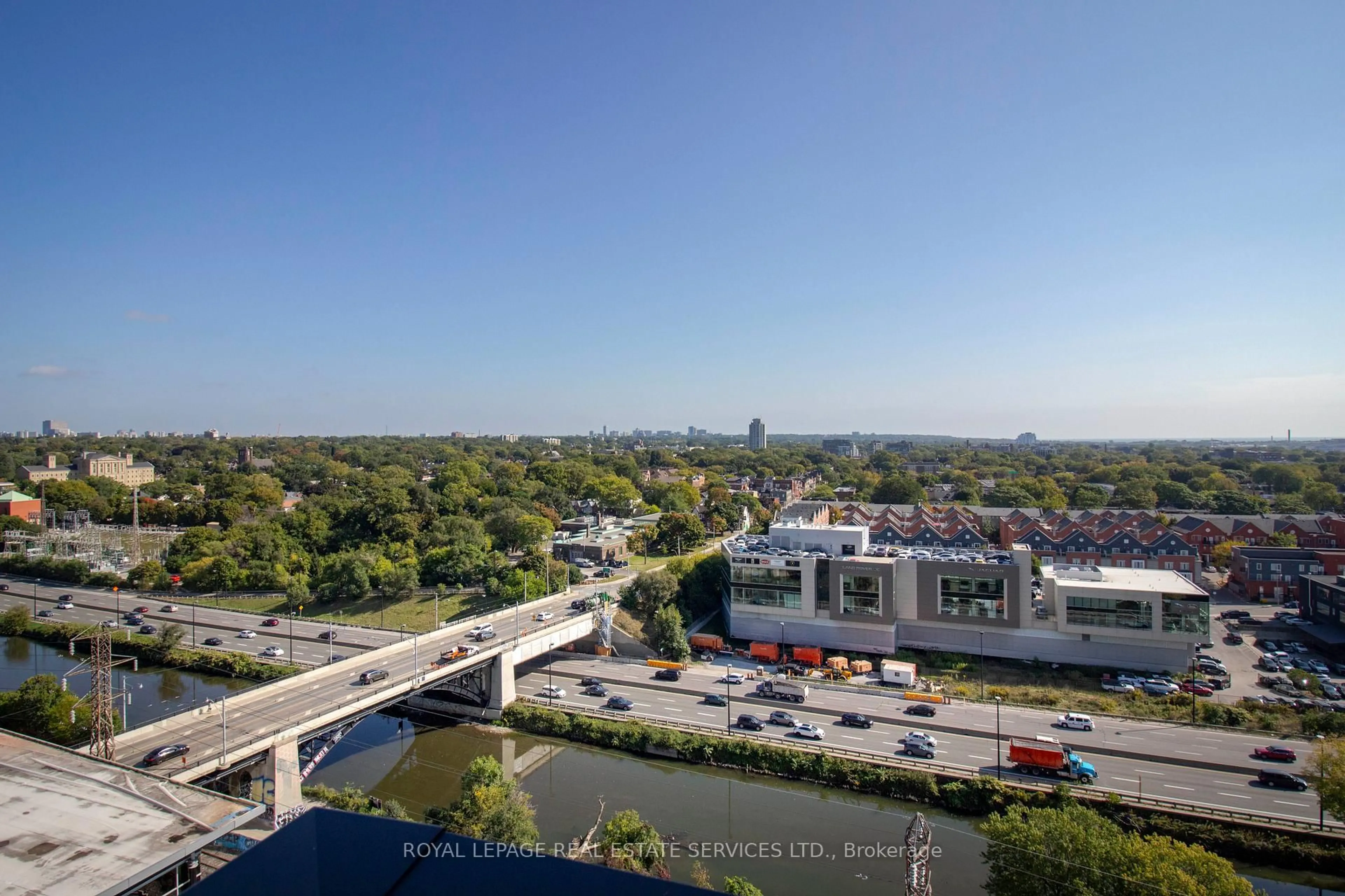 A pic from outside/outdoor area/front of a property/back of a property/a pic from drone, city buildings view from balcony for 5 Defries St #1207, Toronto Ontario M5A 0W7