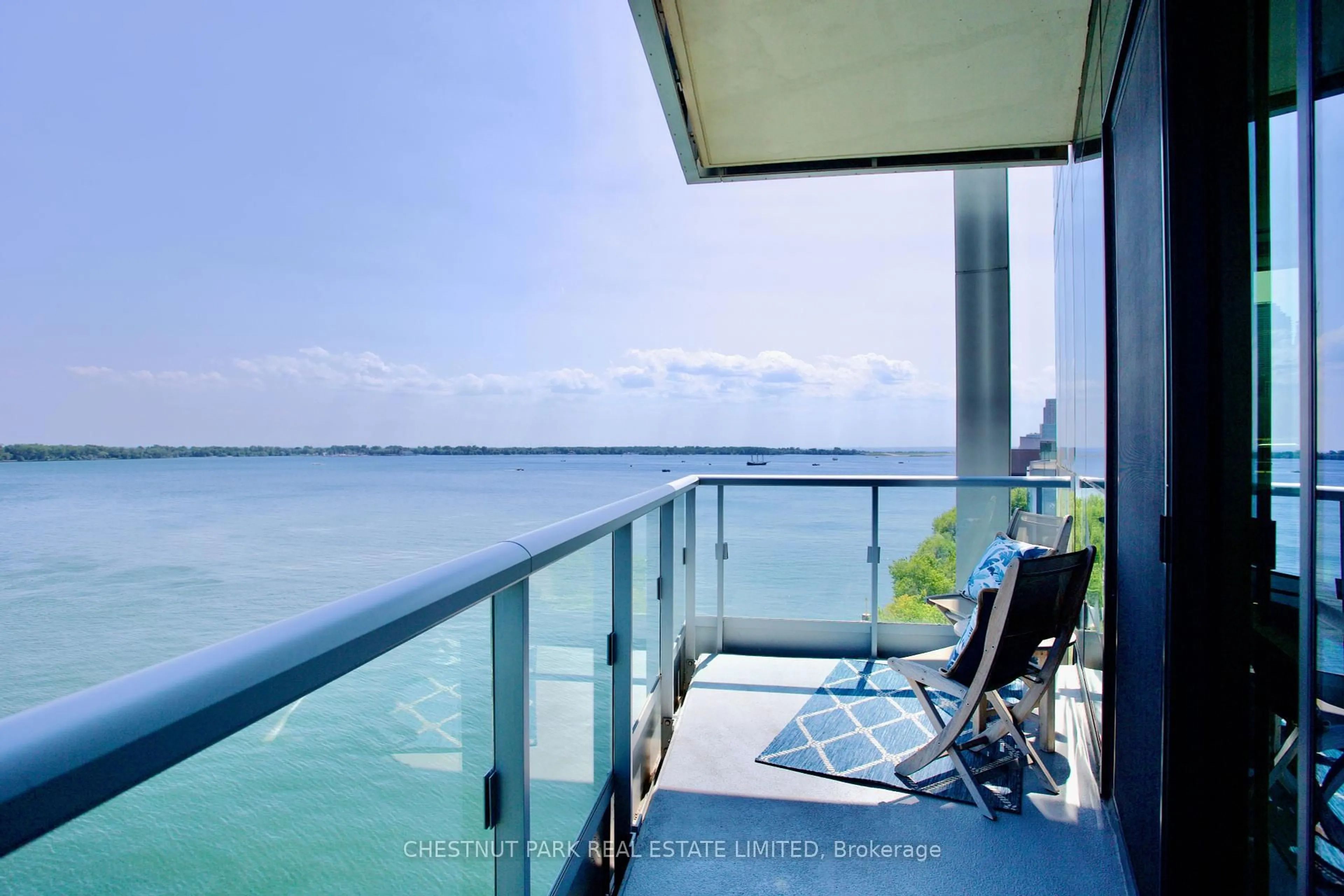 Balcony in the apartment, water/lake/river/ocean view for 55 Merchants' Wharf #923, Toronto Ontario M5A 0P2