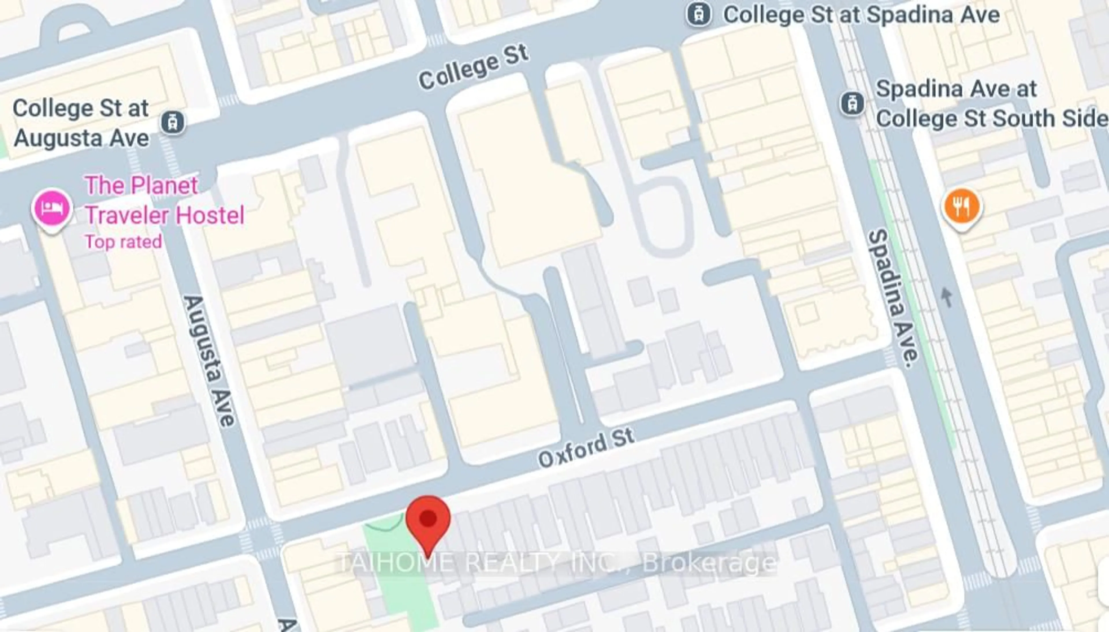 Picture of a map for 59 Oxford St, Toronto Ontario M5T 1N8