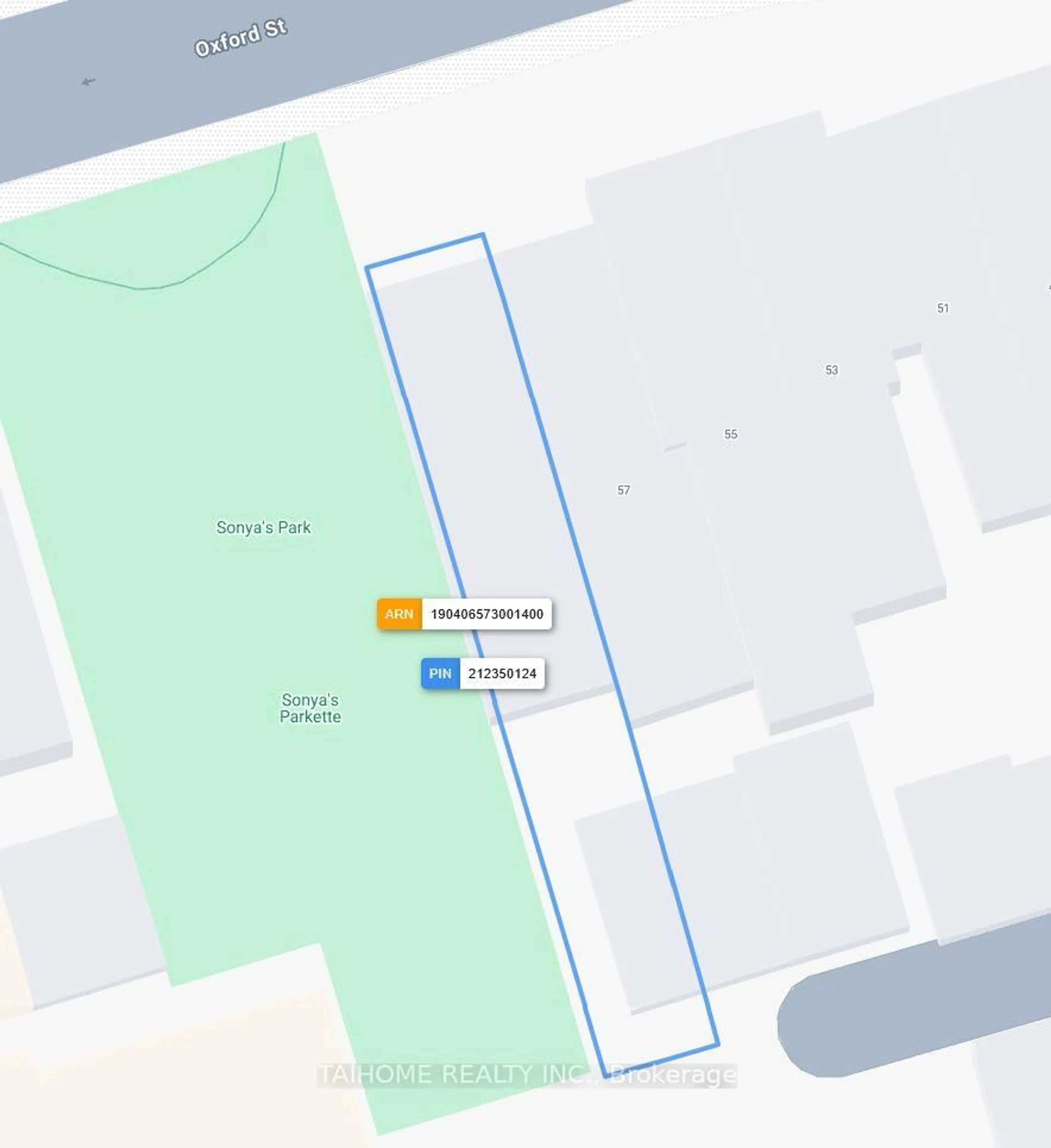 Picture of a map for 59 Oxford St, Toronto Ontario M5T 1N8