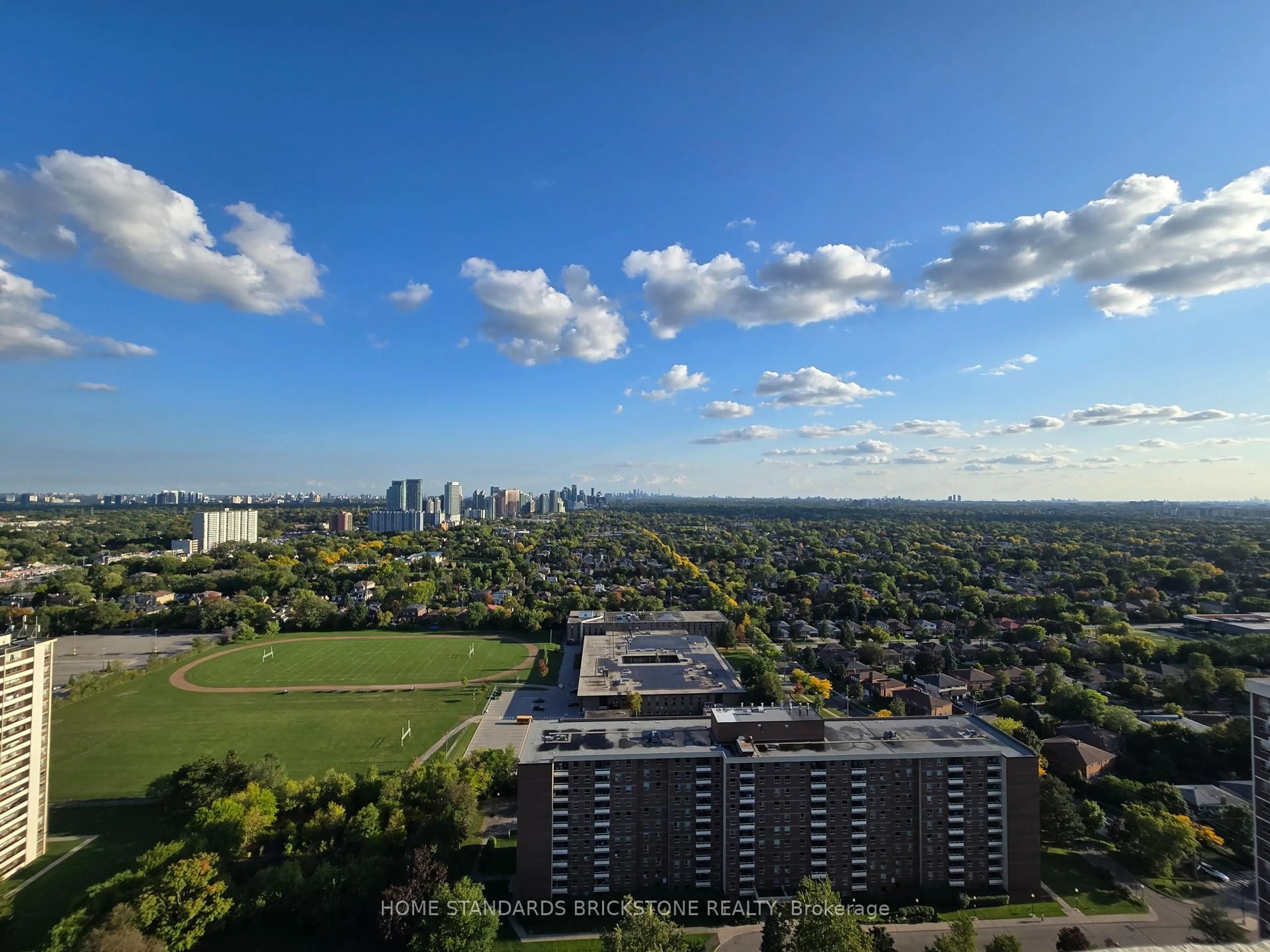A pic from outside/outdoor area/front of a property/back of a property/a pic from drone, city buildings view from balcony for 10 Tangreen Crt #3206, Toronto Ontario M2M 4B9