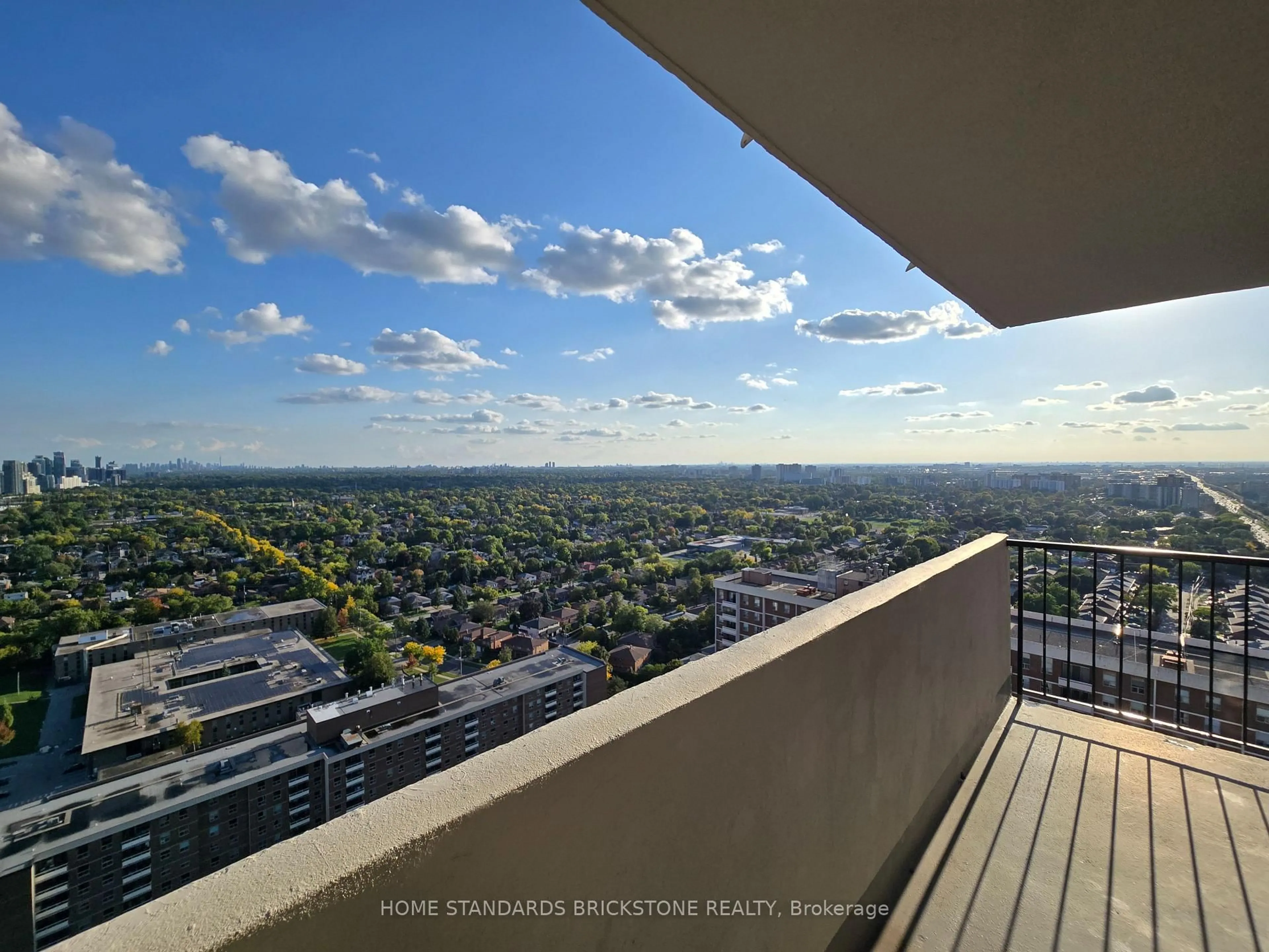 Balcony in the apartment, city buildings view from balcony for 10 Tangreen Crt #3206, Toronto Ontario M2M 4B9