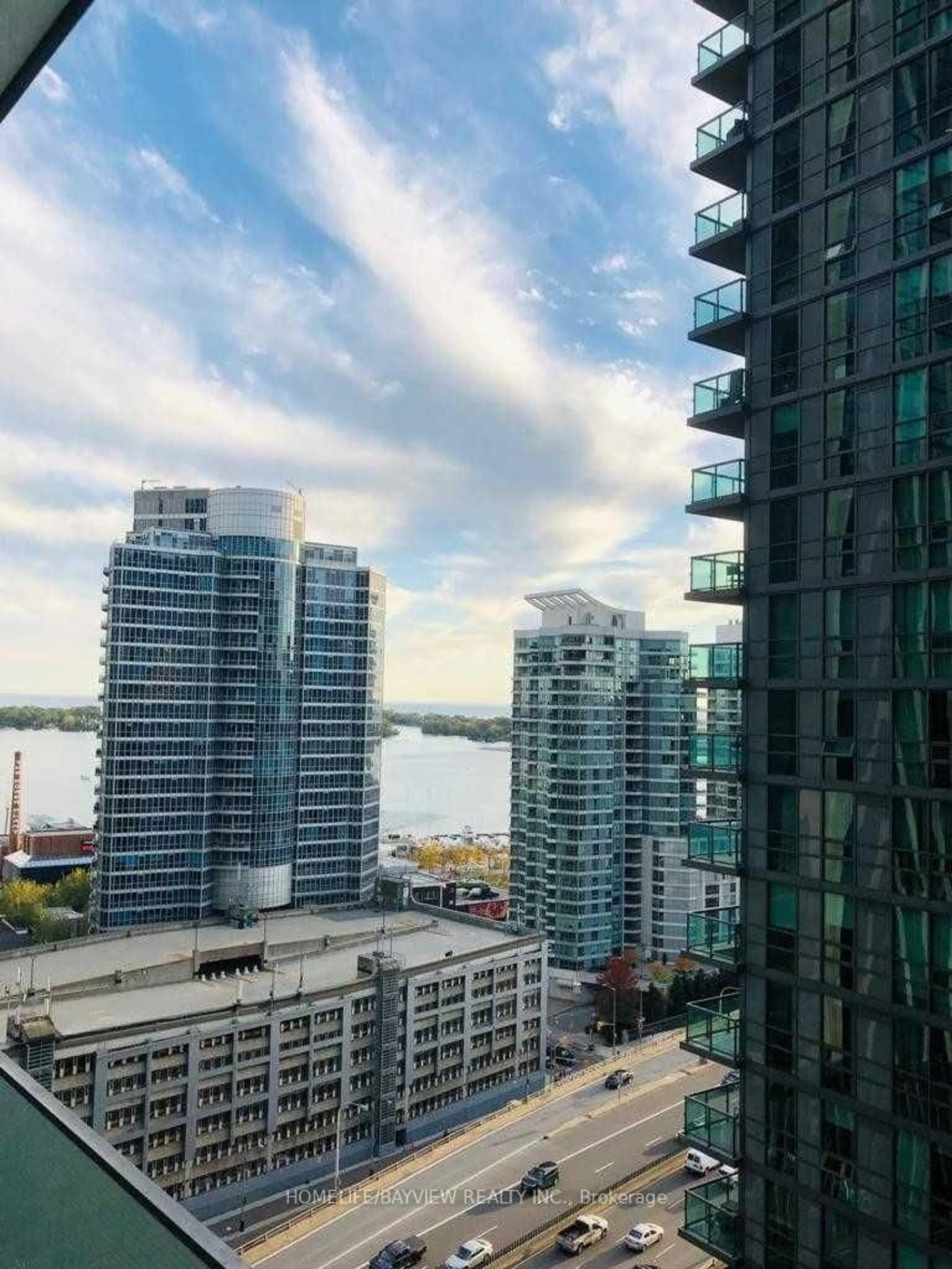 A pic from outside/outdoor area/front of a property/back of a property/a pic from drone, city buildings view from balcony for 12 York St #1605, Toronto Ontario M5J 2Z2