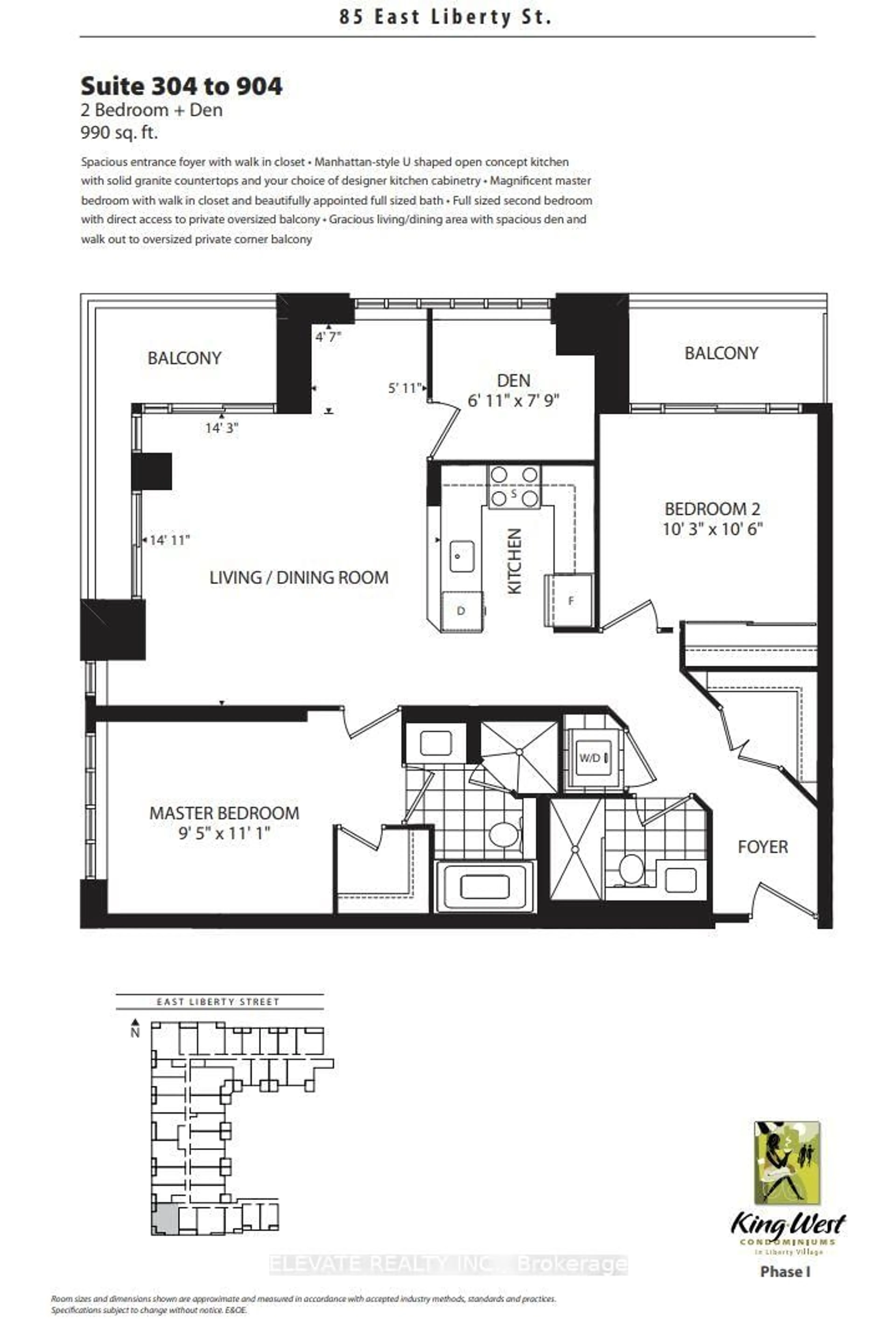 Floor plan for 85 East Liberty St #404, Toronto Ontario M6K 3R4