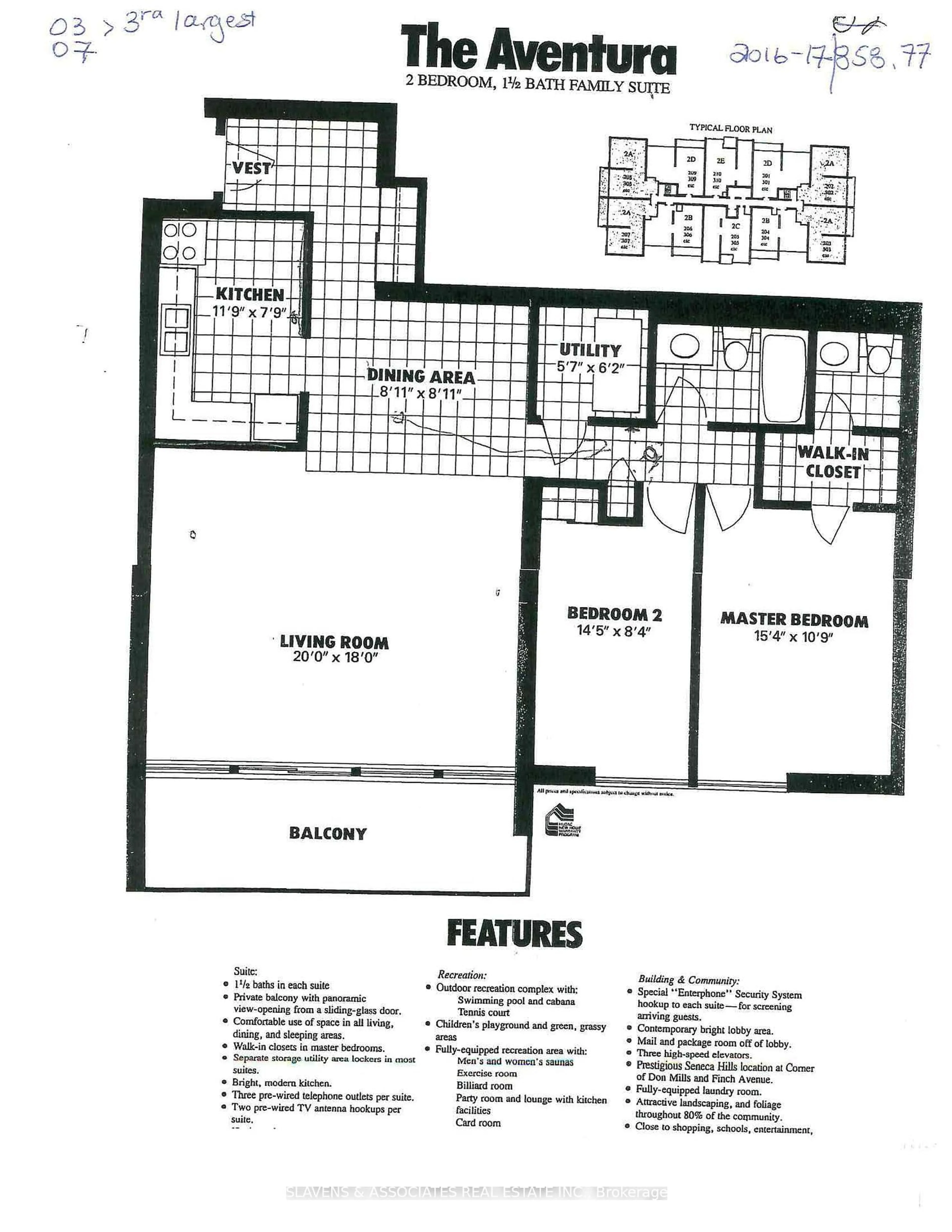 Floor plan for 3300 Don Mills Rd #403, Toronto Ontario M2J 4X7