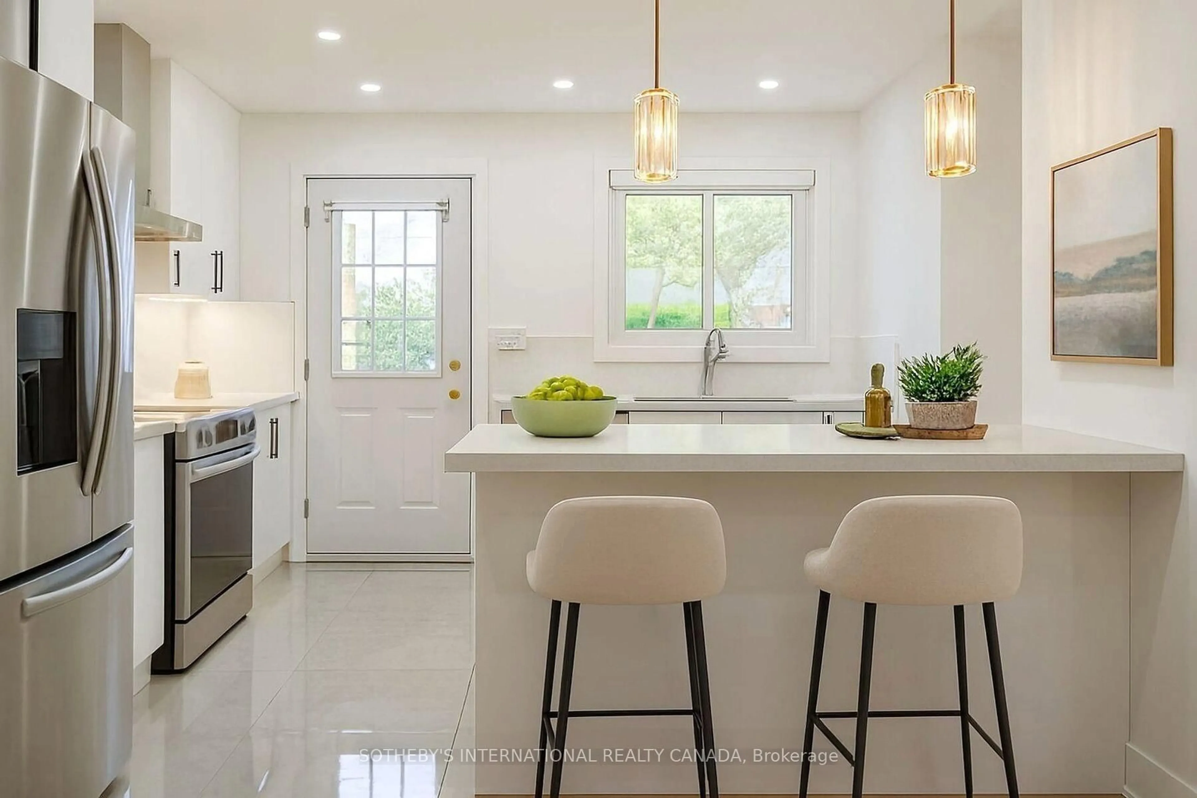 Open concept kitchen, ceramic/tile floor for 105 Baltray Cres, Toronto Ontario M3A 2H5