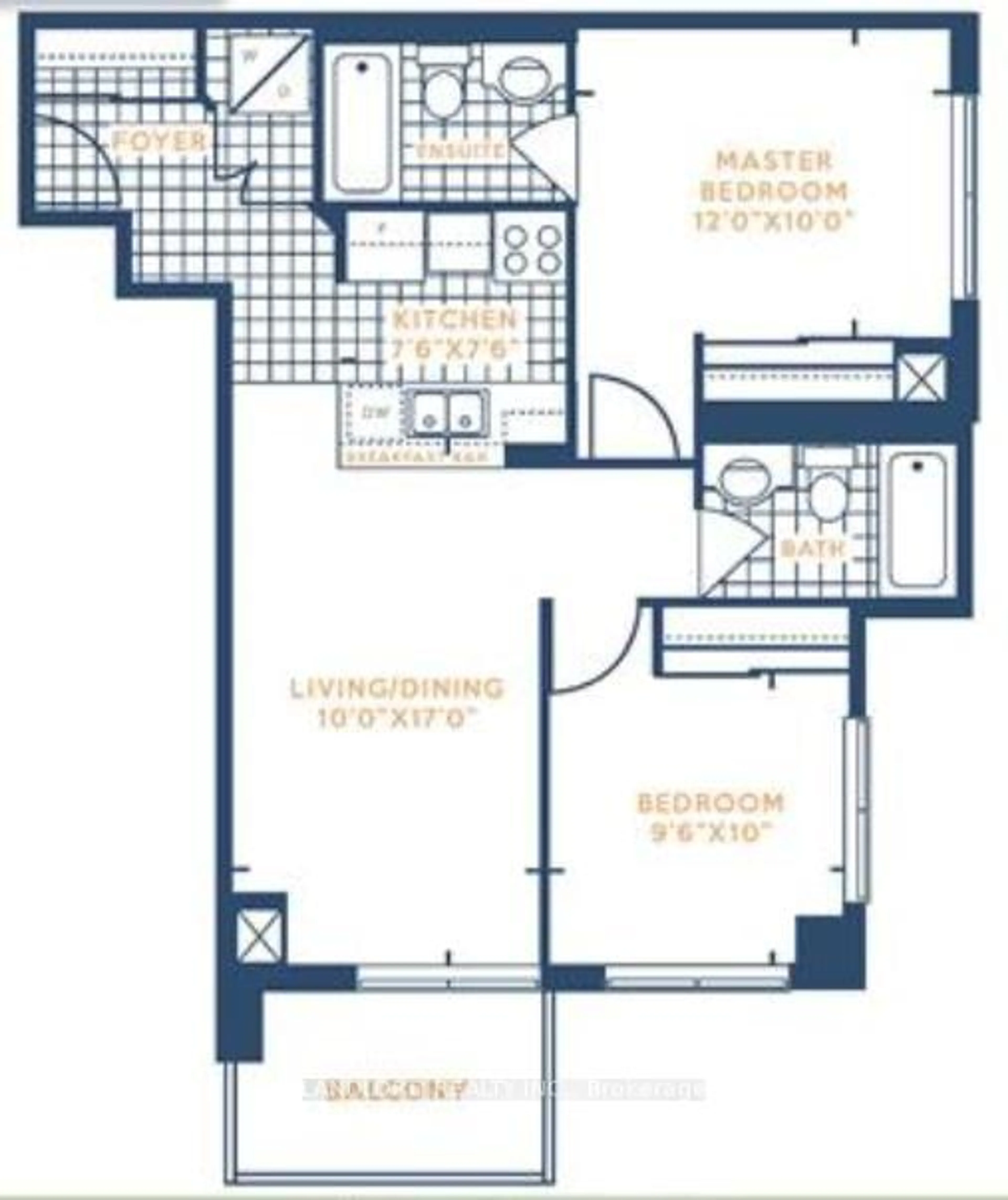 Floor plan for 18 Harrison Garden Blvd #2604, Toronto Ontario M2N 7J7