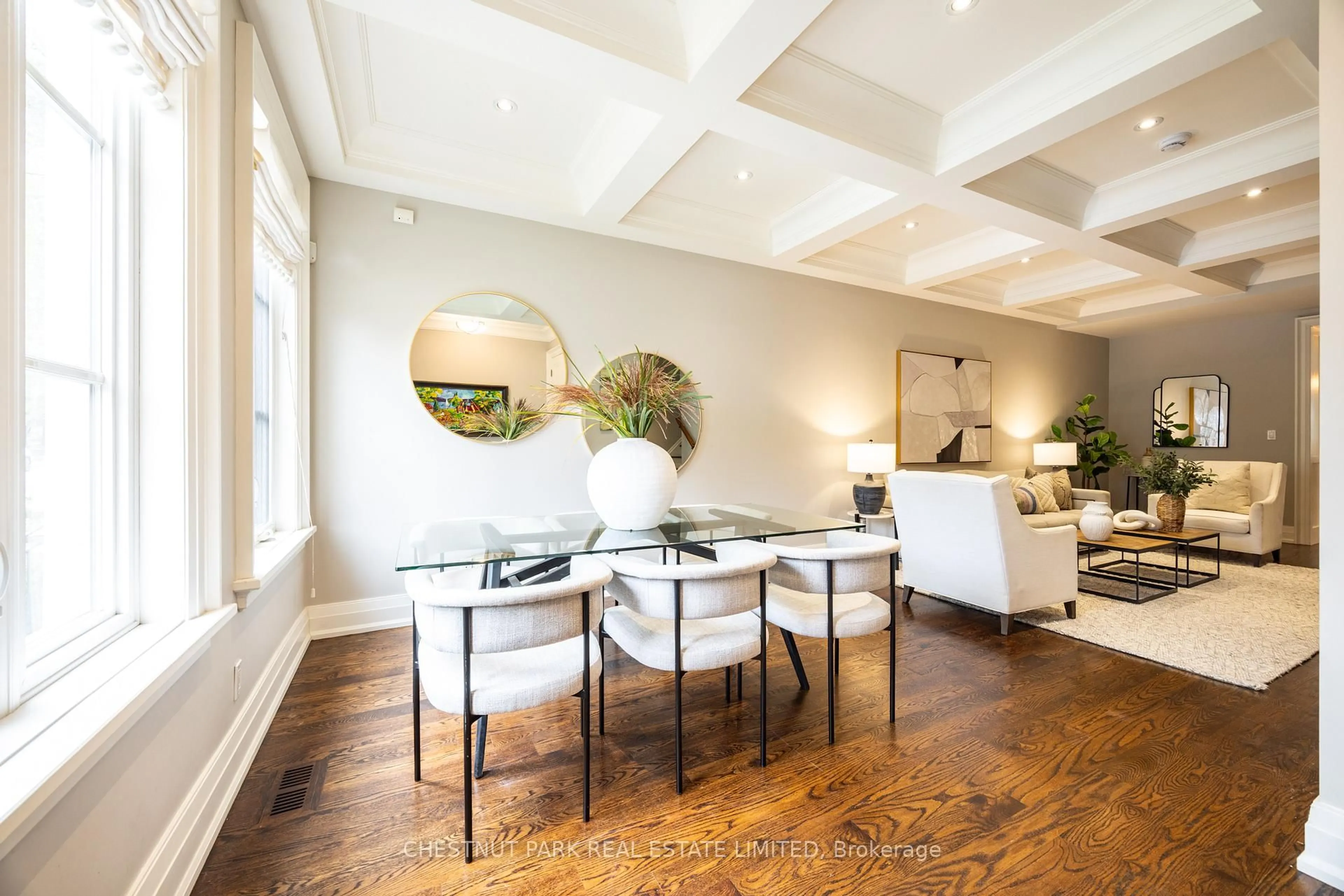 Dining room, wood/laminate floor for 322 Woburn Ave, Toronto Ontario M5M 1L2