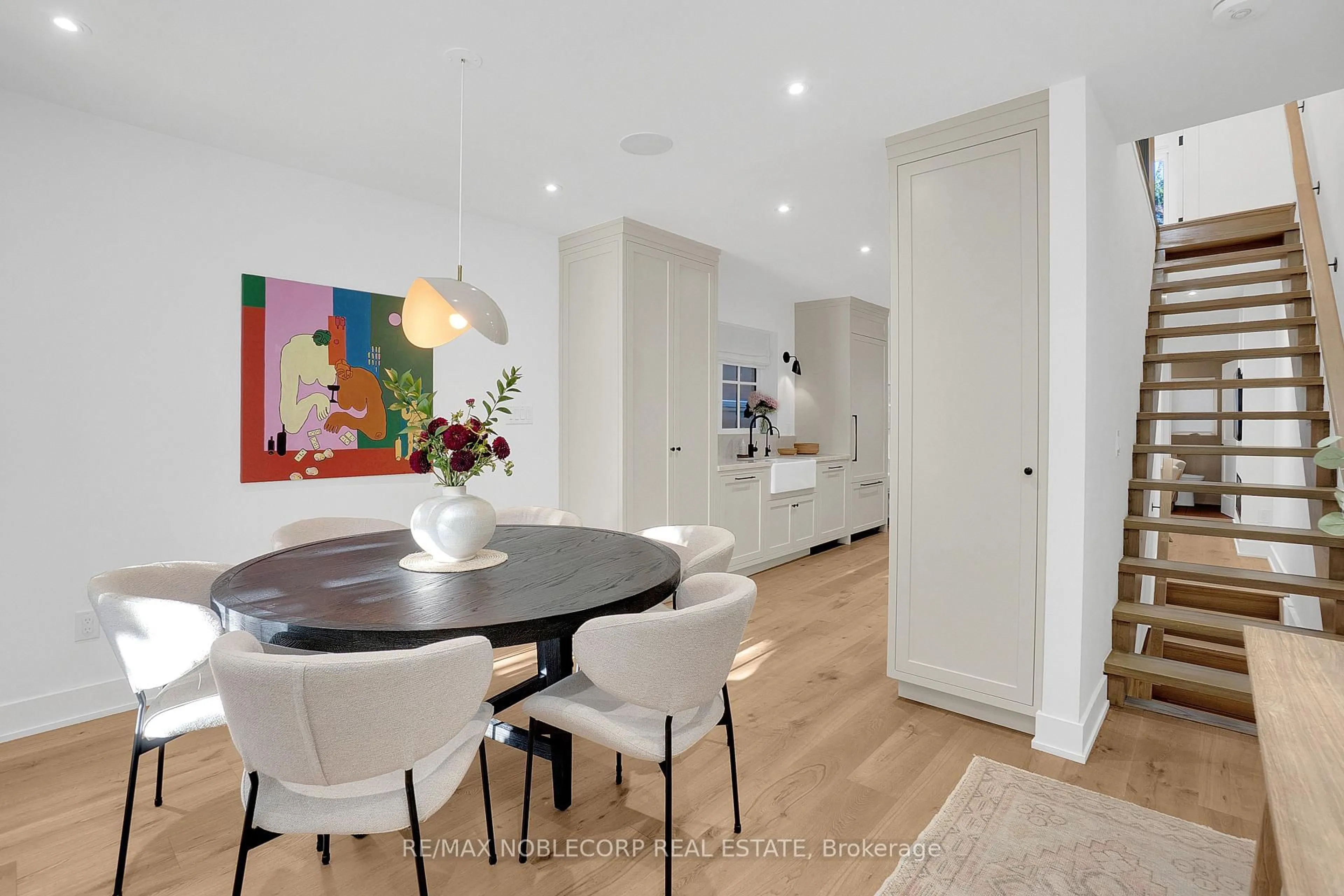 Dining room, wood/laminate floor for 299 Winona Dr, Toronto Ontario M6C 3S8