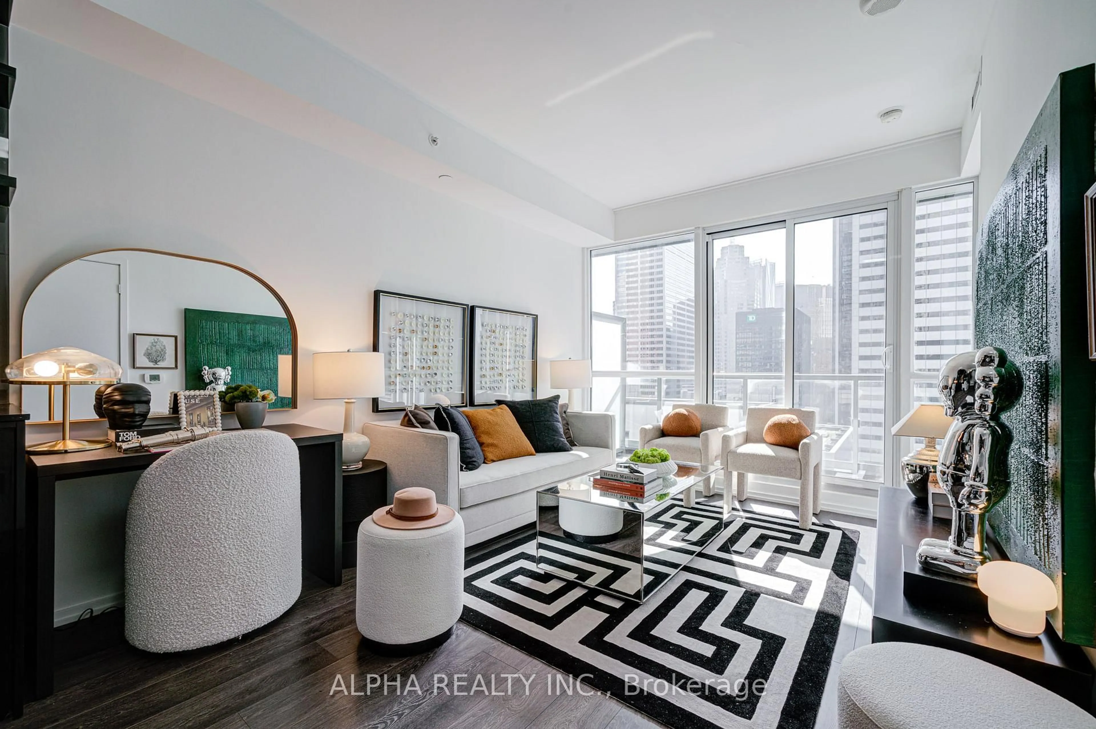 Living room with furniture, unknown for 70 Temperance St #3010, Toronto Ontario M5H 0B1