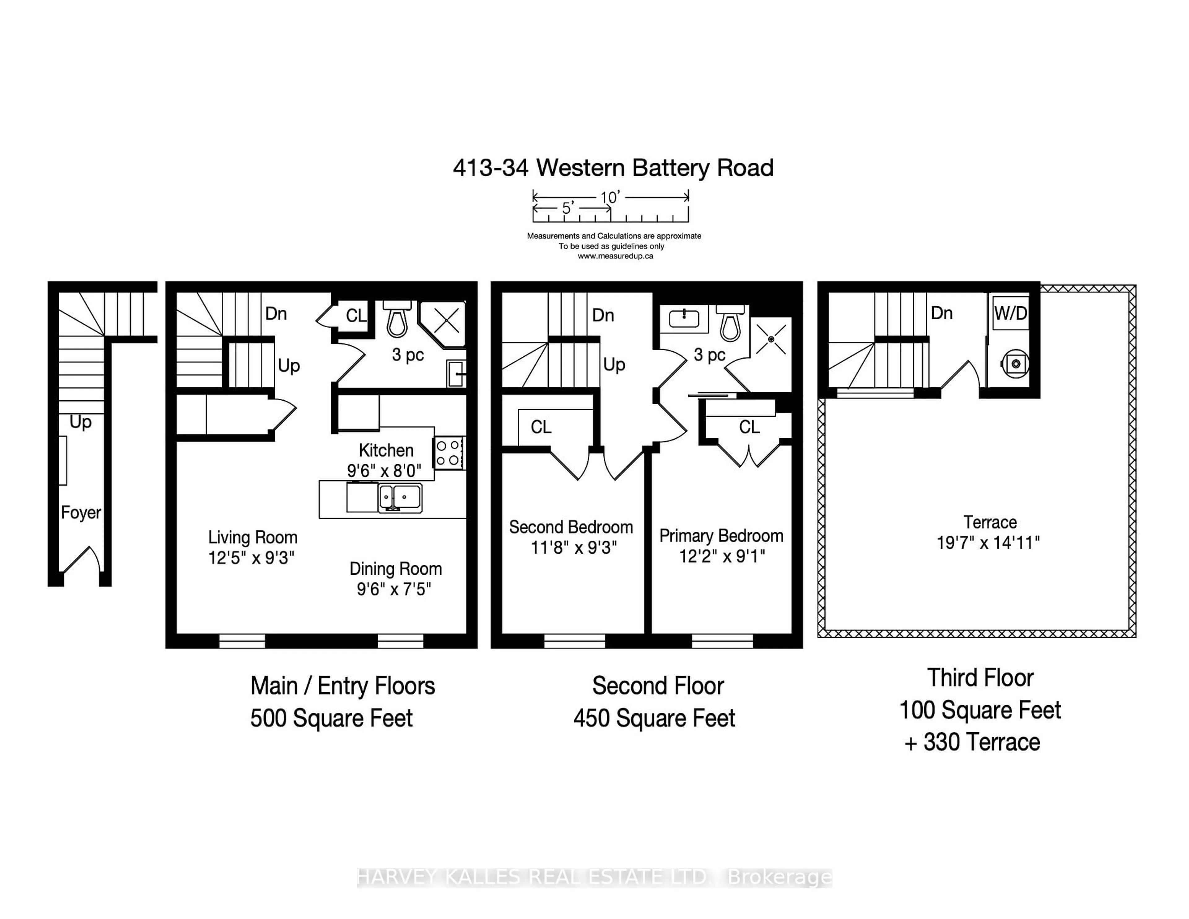 Floor plan for 34 Western Battery Rd #413, Toronto Ontario M6K 3N9