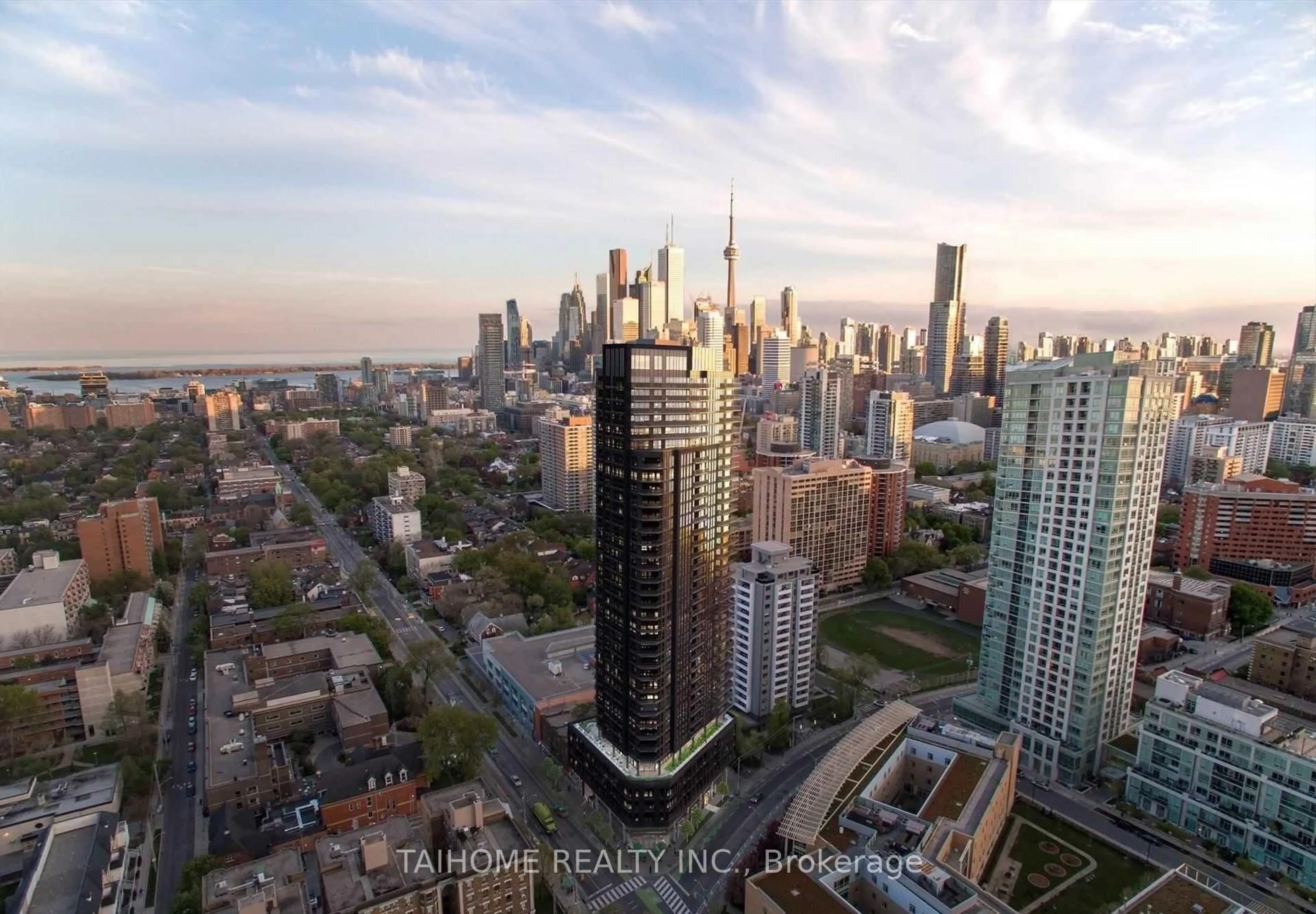 A pic from outside/outdoor area/front of a property/back of a property/a pic from drone, city buildings view from balcony for 159 Wellesley St #1509, Toronto Ontario M4Y 0H5
