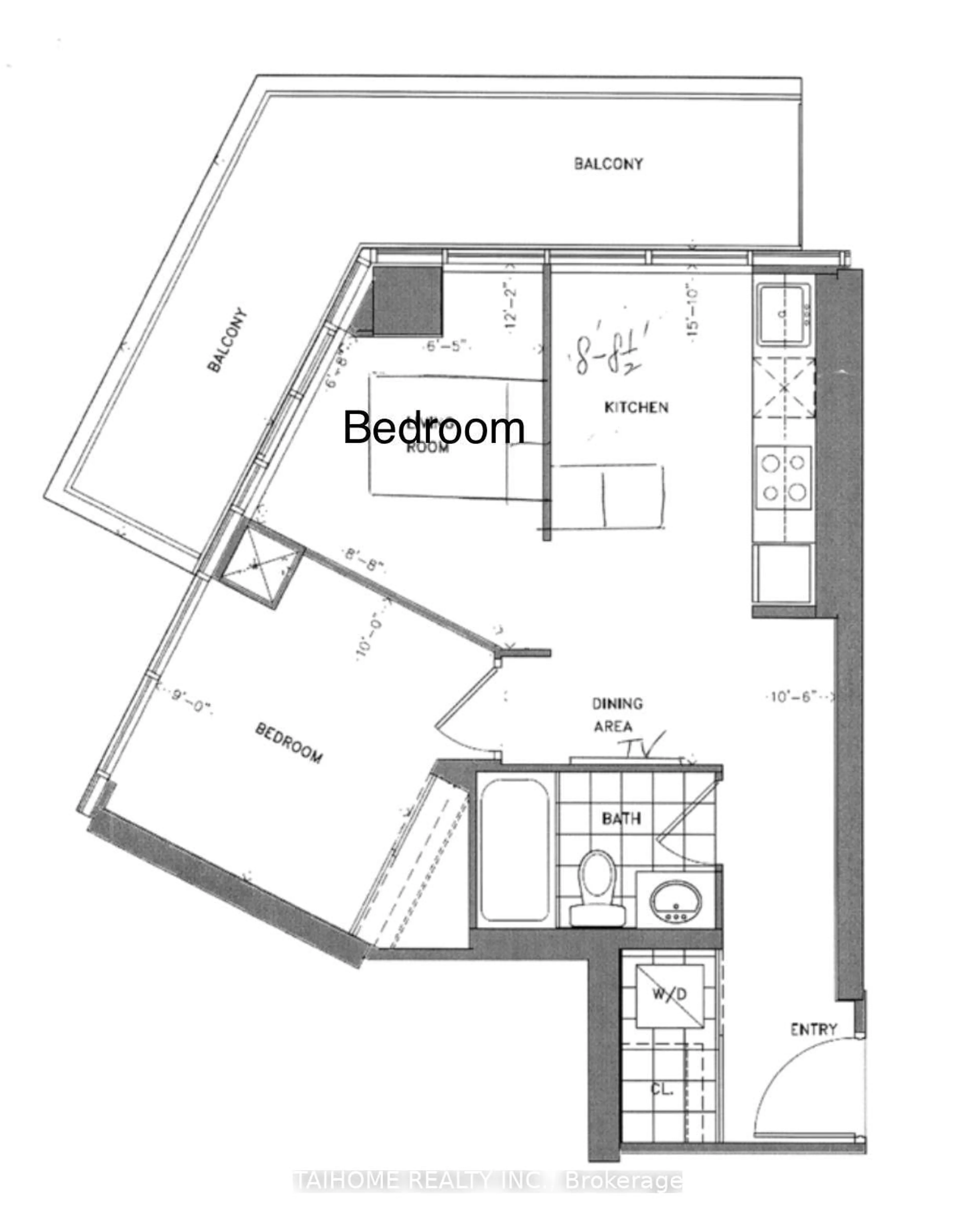 Floor plan for 159 Wellesley St #1509, Toronto Ontario M4Y 0H5