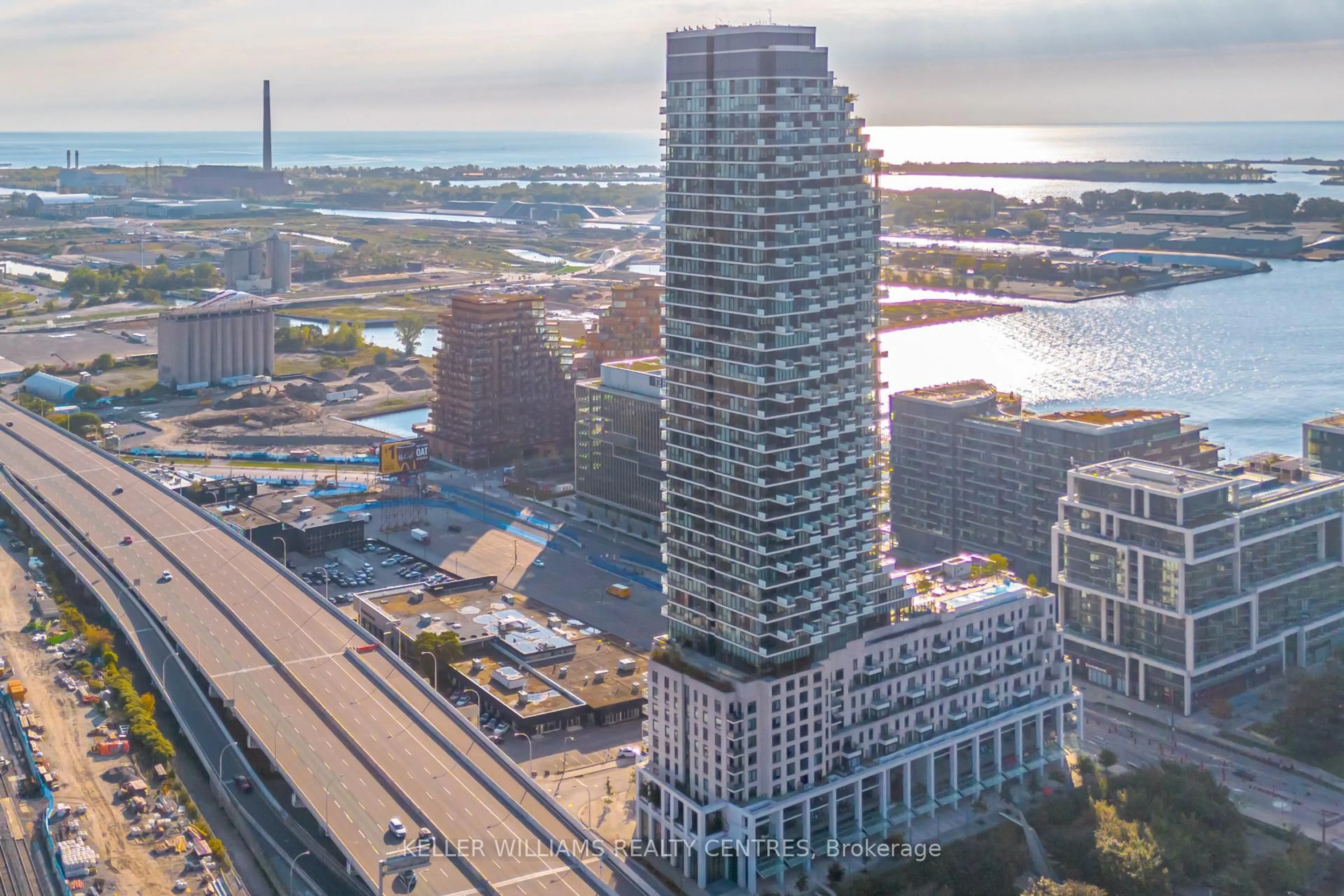 A pic from outside/outdoor area/front of a property/back of a property/a pic from drone, city buildings view from balcony for 16 Bonnycastle St #2009, Toronto Ontario M5A 0C9