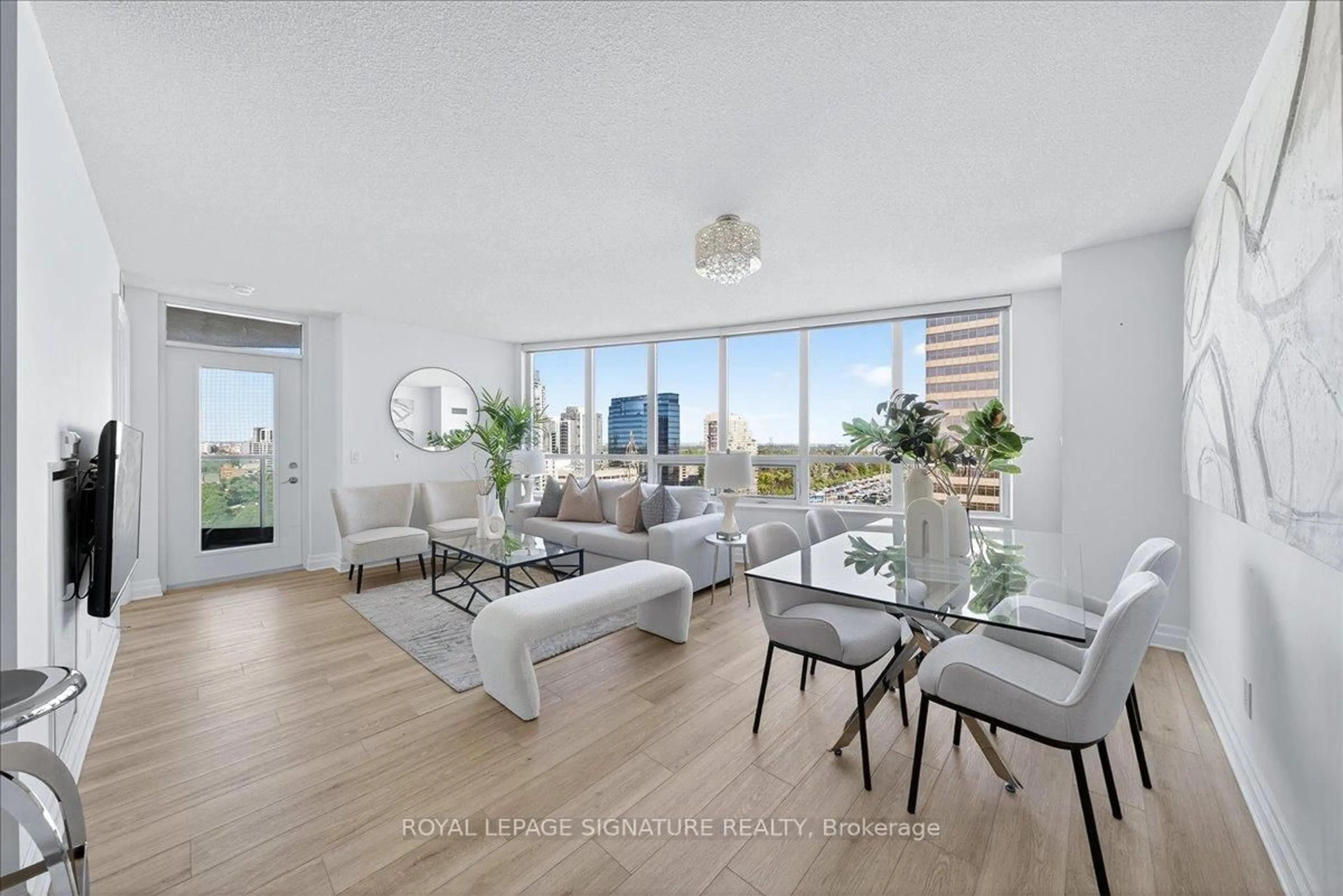 Living room with furniture, floor is not visible for 25 Greenview Ave #1520, Toronto Ontario M2M 0A5