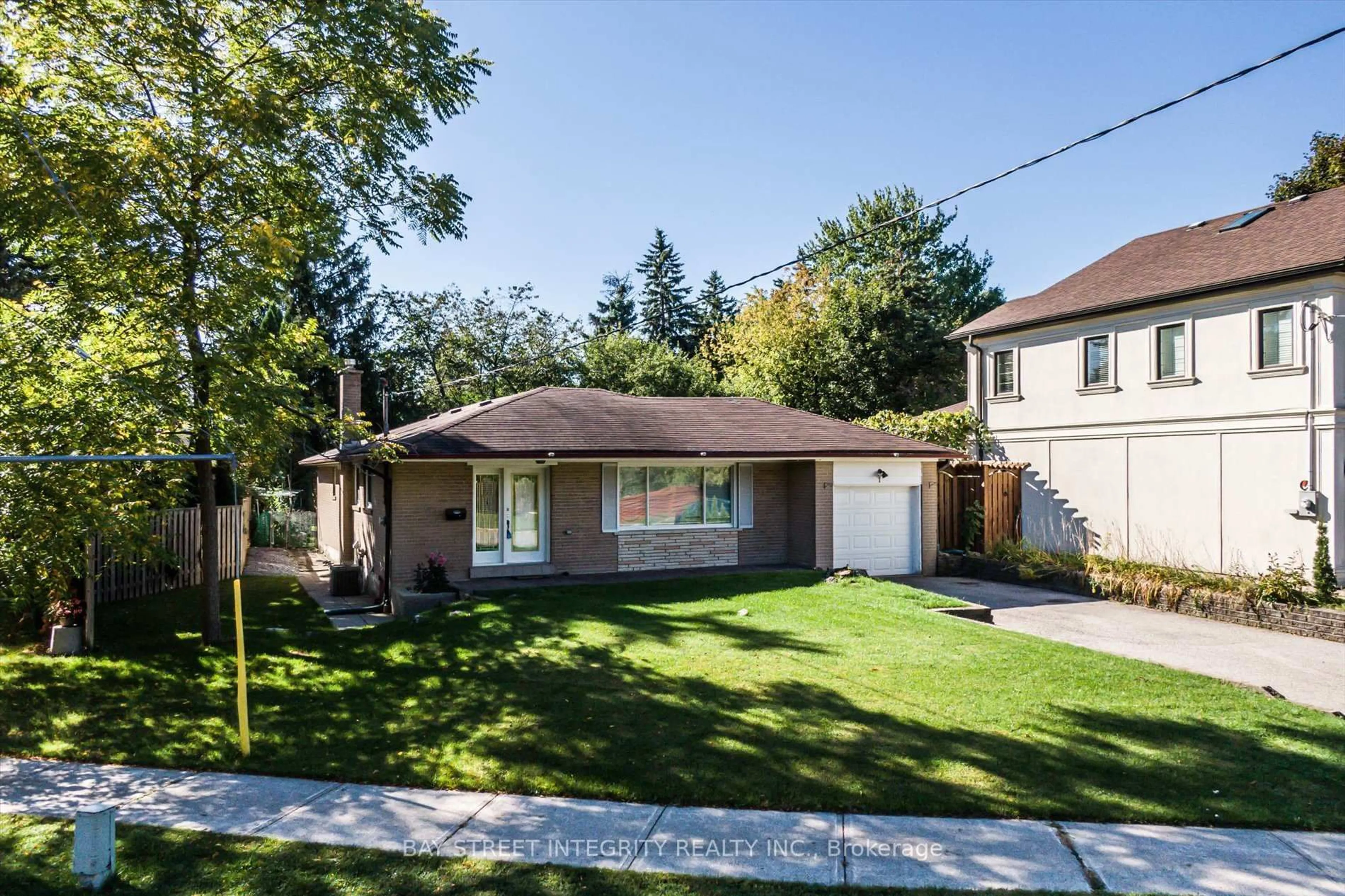 Home with brick exterior material, street for 1 Caines Ave, Toronto Ontario M2M 1G1