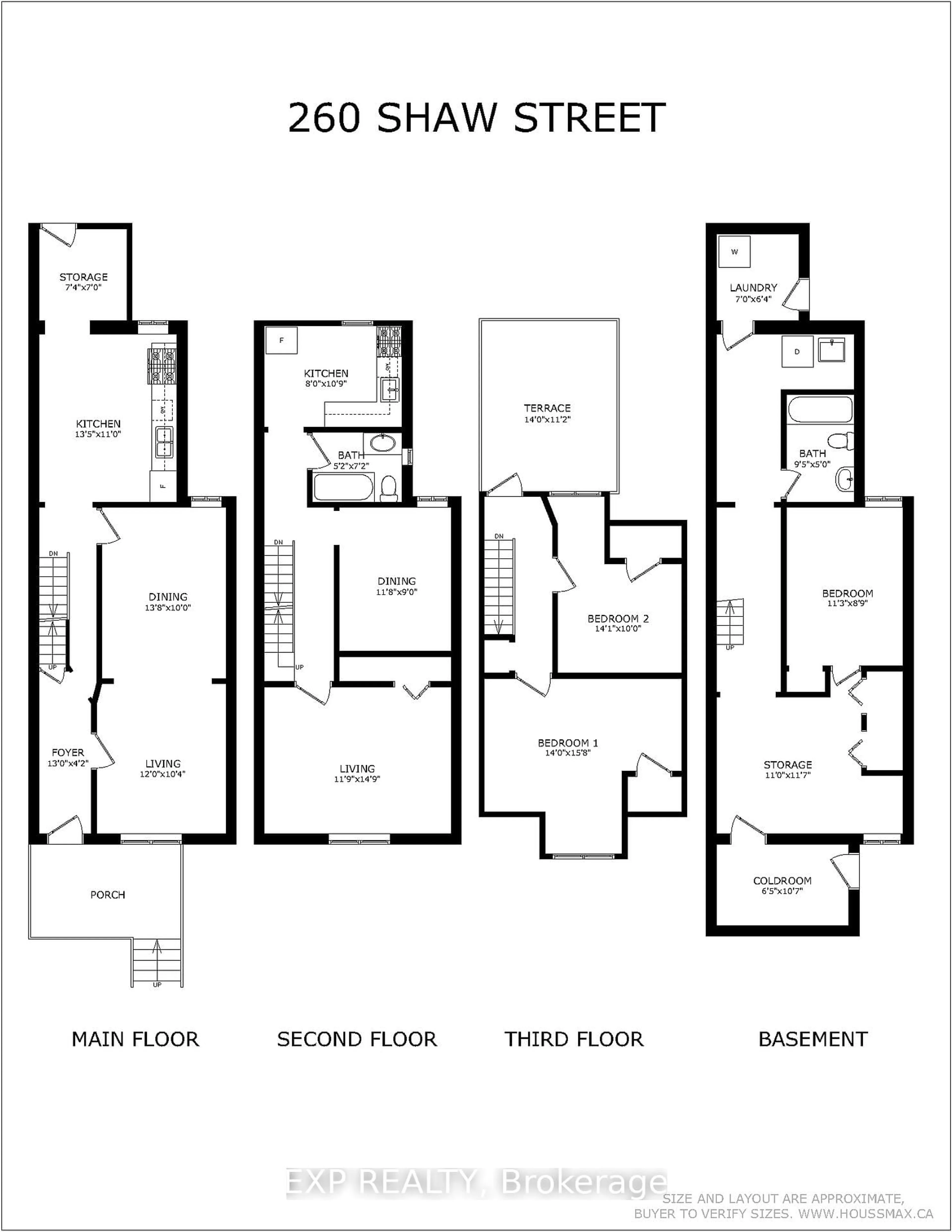 Floor plan for 260 Shaw St, Toronto Ontario M6J 2W9