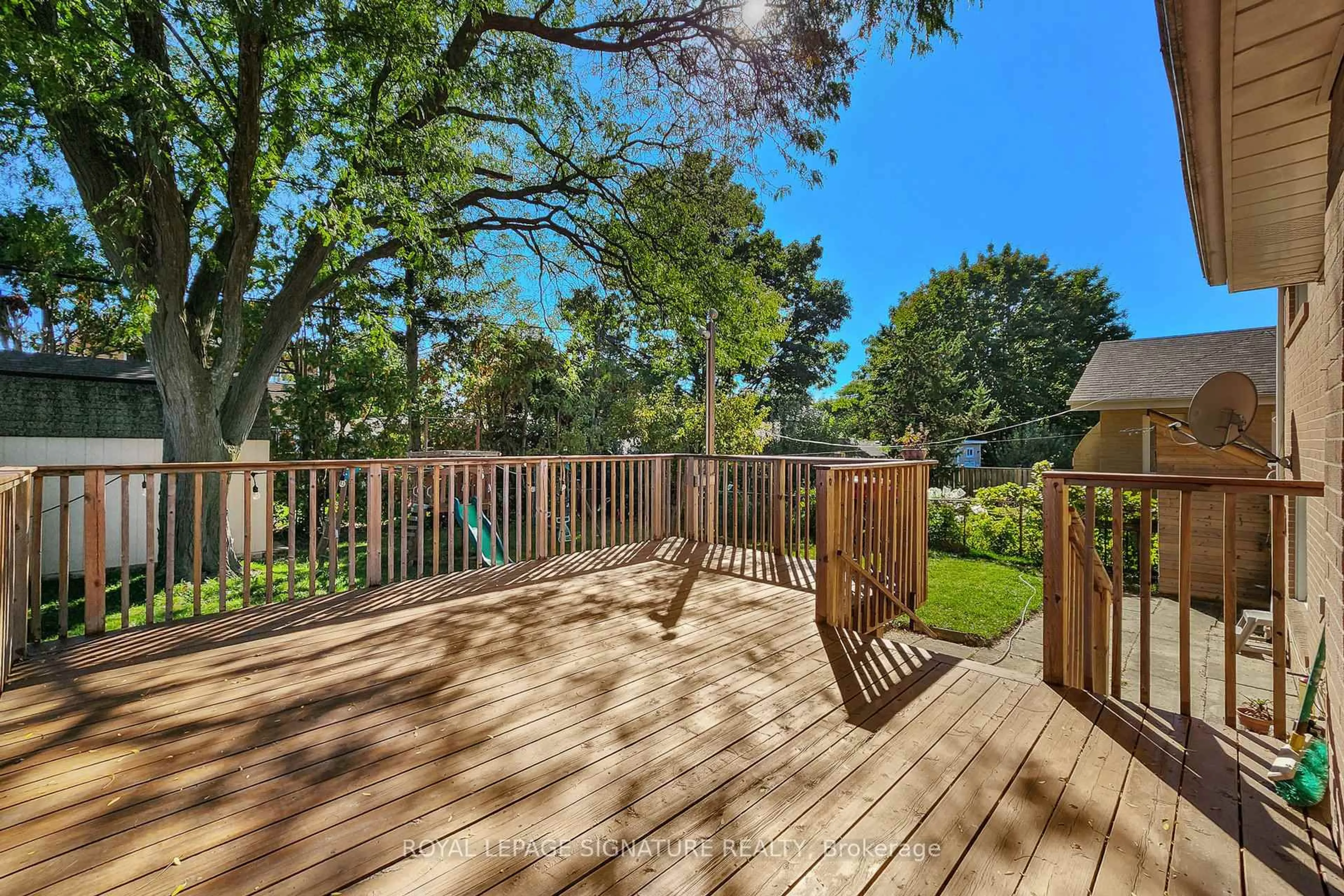 Patio, forest/trees view for 45 Caronport Cres, Toronto Ontario M3A 1H2