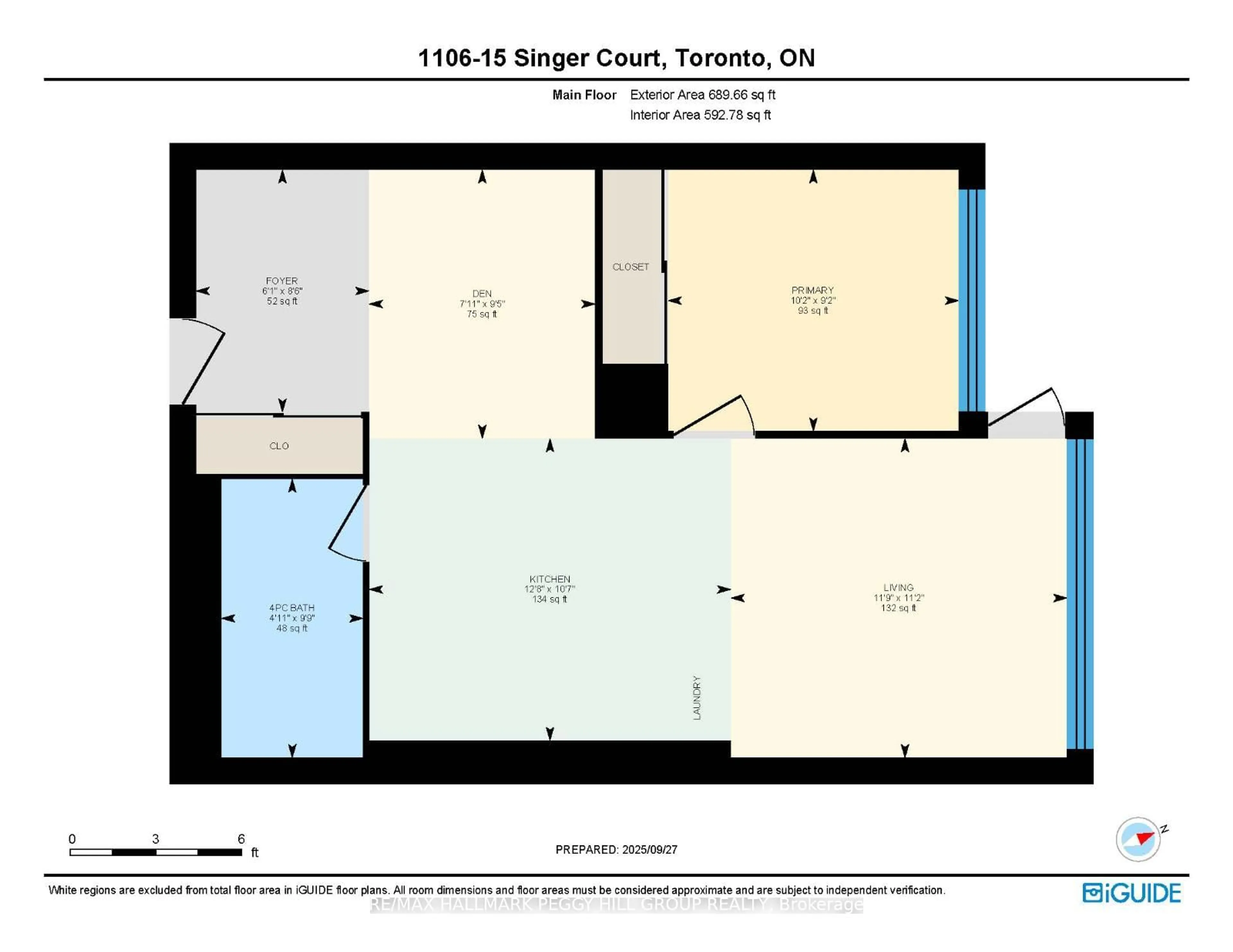 Floor plan for 15 Singer Crt #1106, Toronto Ontario M2K 0B1