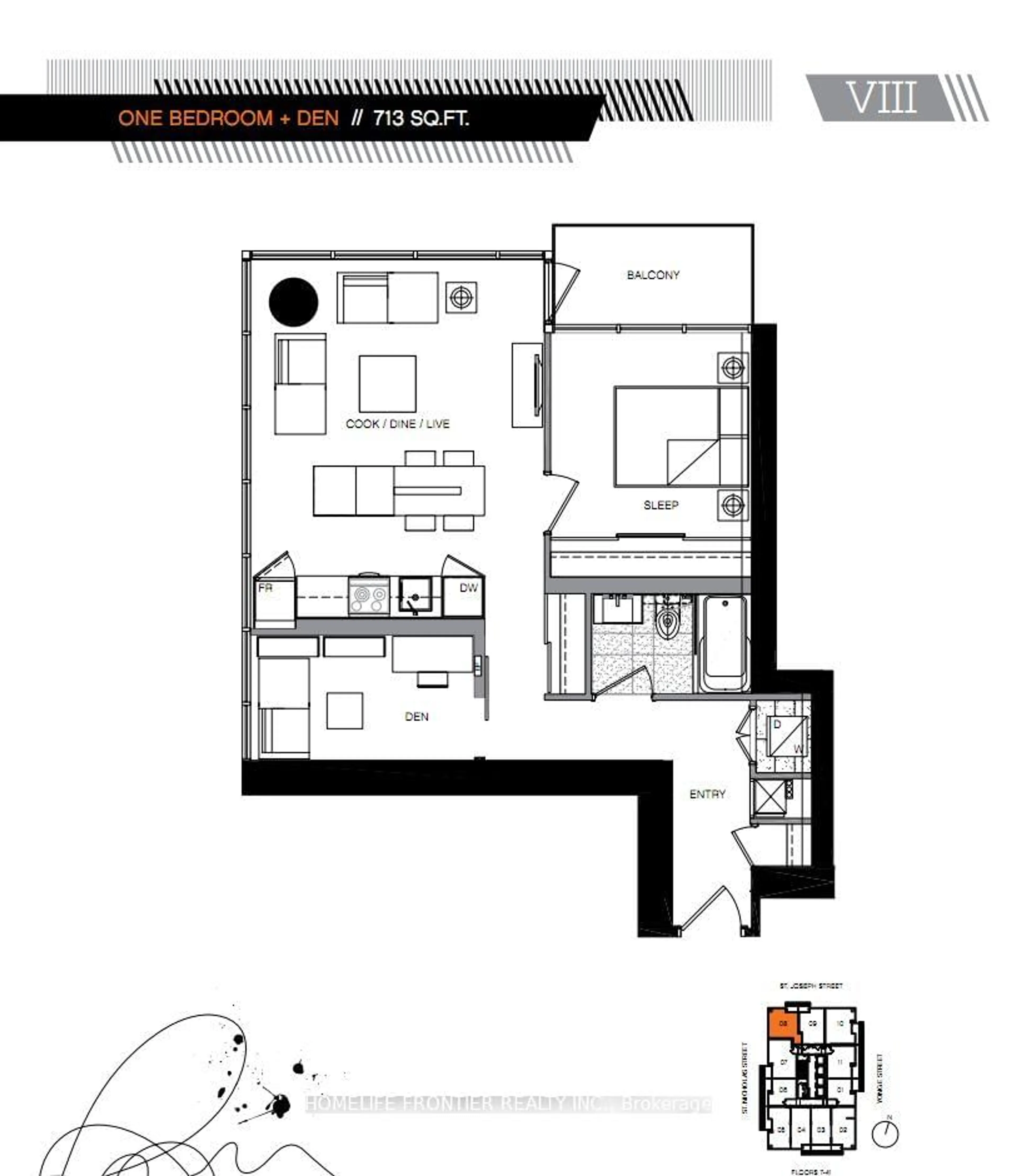 Floor plan for 5 St Joseph St #2708, Toronto Ontario M4Y 0B6