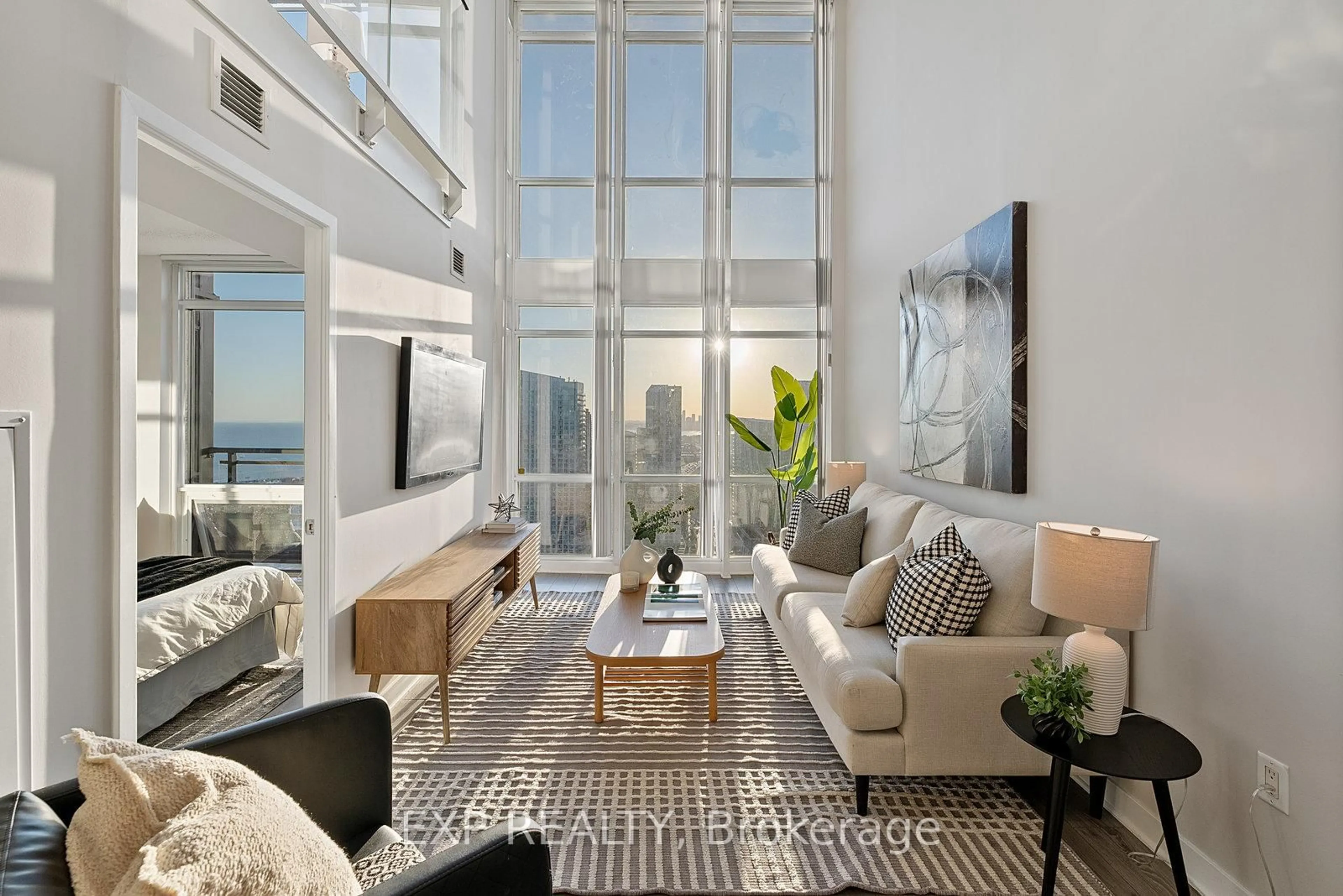 Living room with furniture, unknown for 15 Fort York Blvd #4101, Toronto Ontario M5V 3Y4