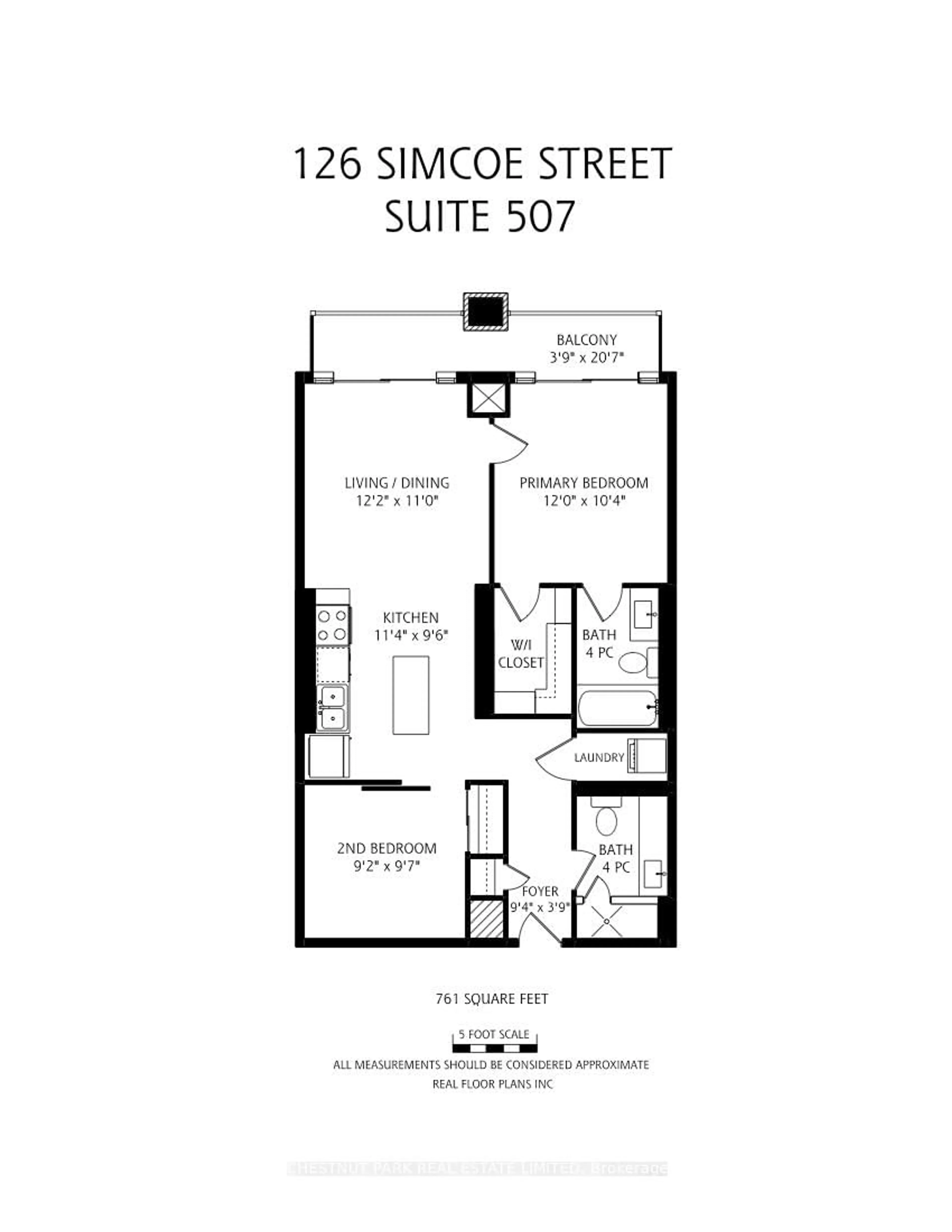 Floor plan for 126 Simcoe St #507, Toronto Ontario M5H 4E6