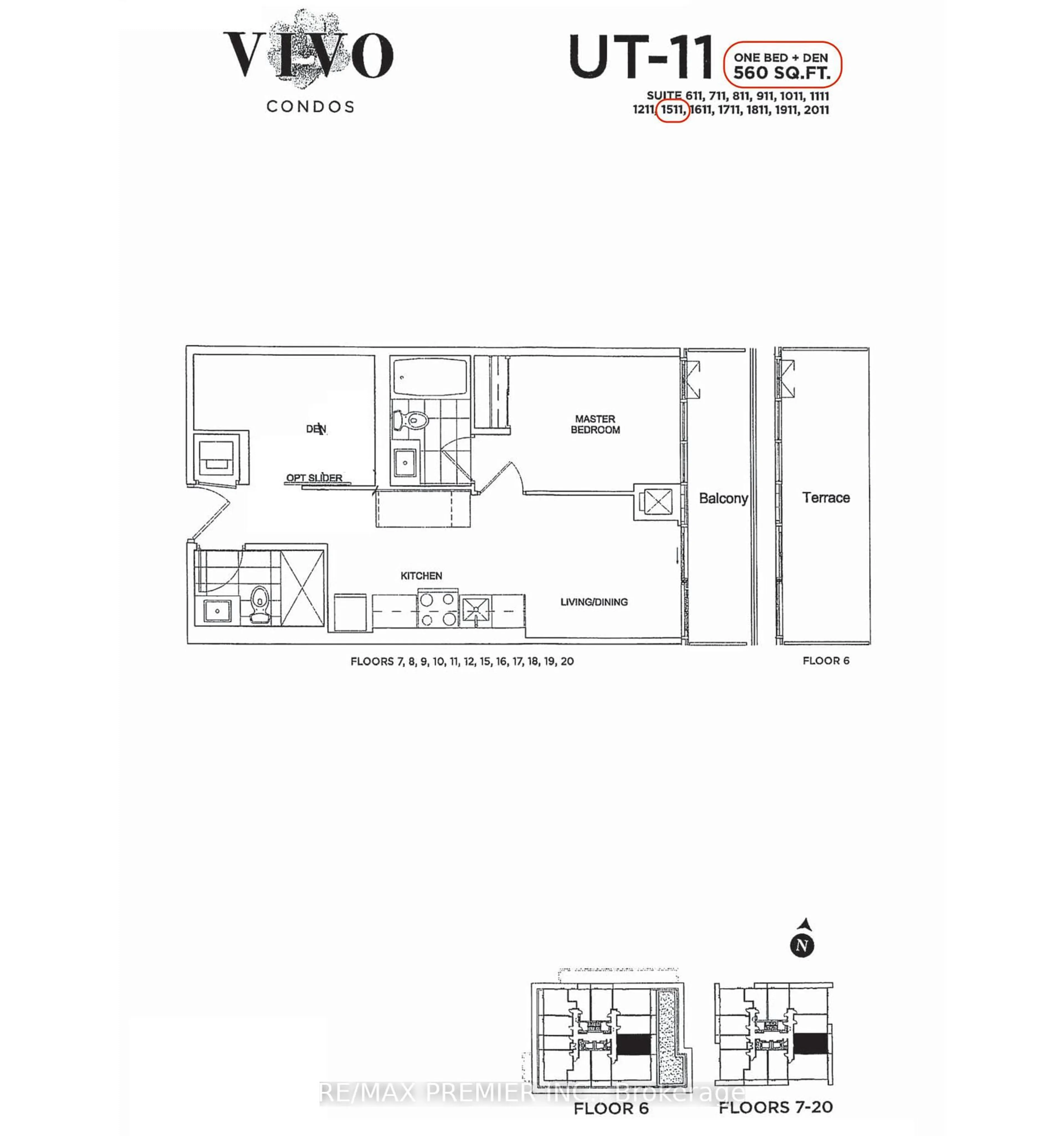 Floor plan for 180 Fairview Mall Dr #1511, Toronto Ontario M2J 0G4