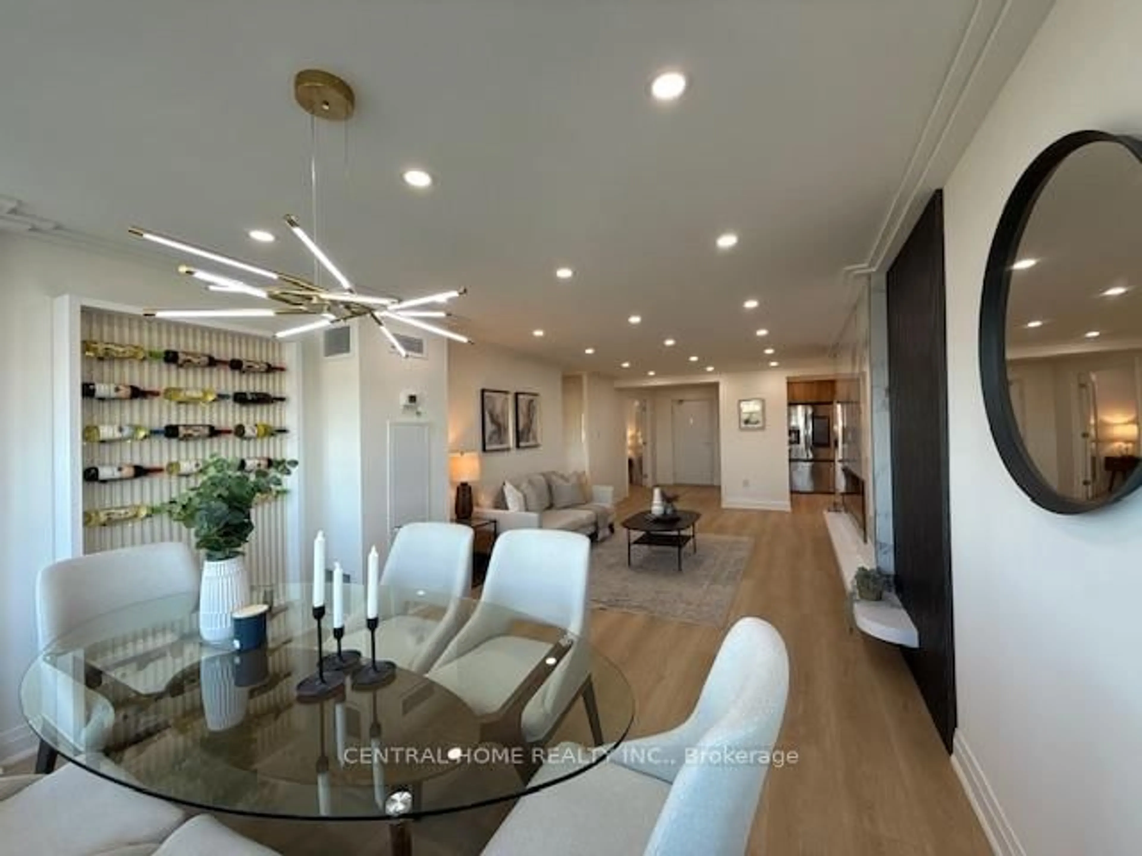 Dining room, wood/laminate floor for 55 Skymark Dr #1707, Toronto Ontario M2H 3N4