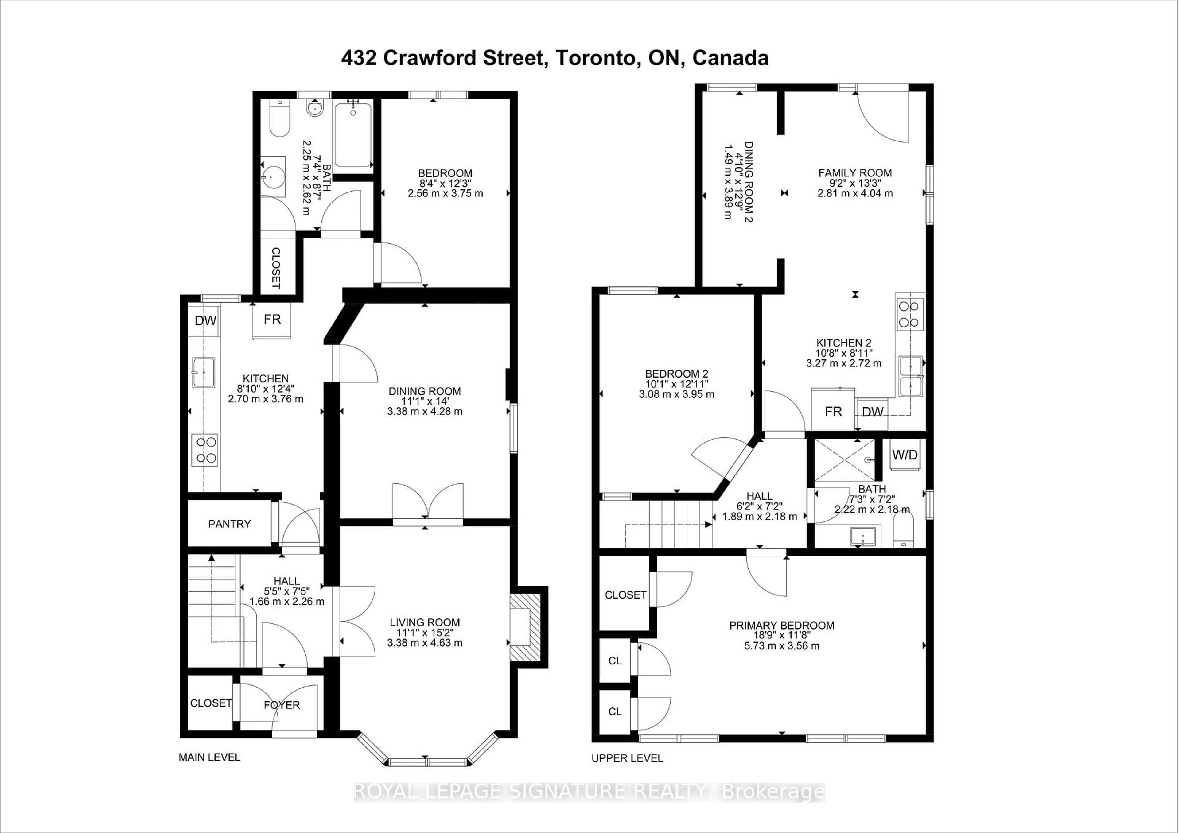 Floor plan for 432 Crawford St St, Toronto Ontario M6G 3J6