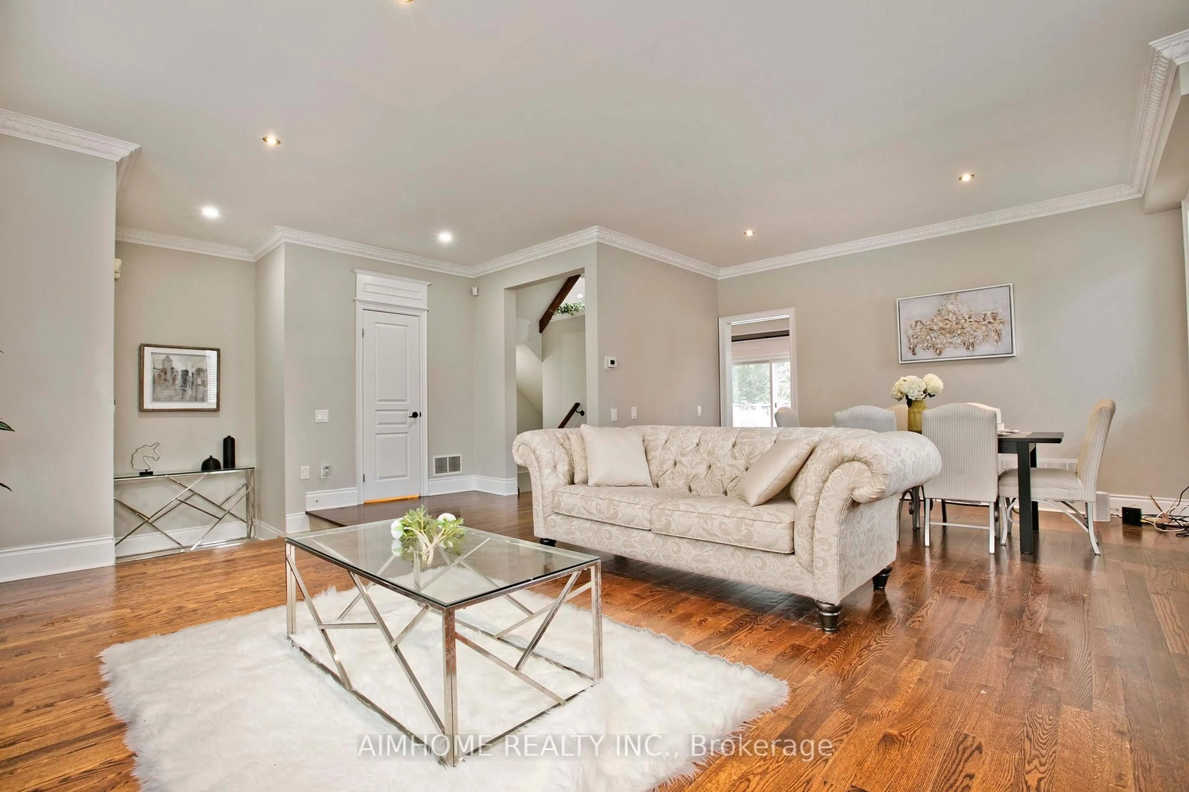 Living room with furniture, wood/laminate floor for 401 Longmore St, Toronto Ontario M2N 5C2