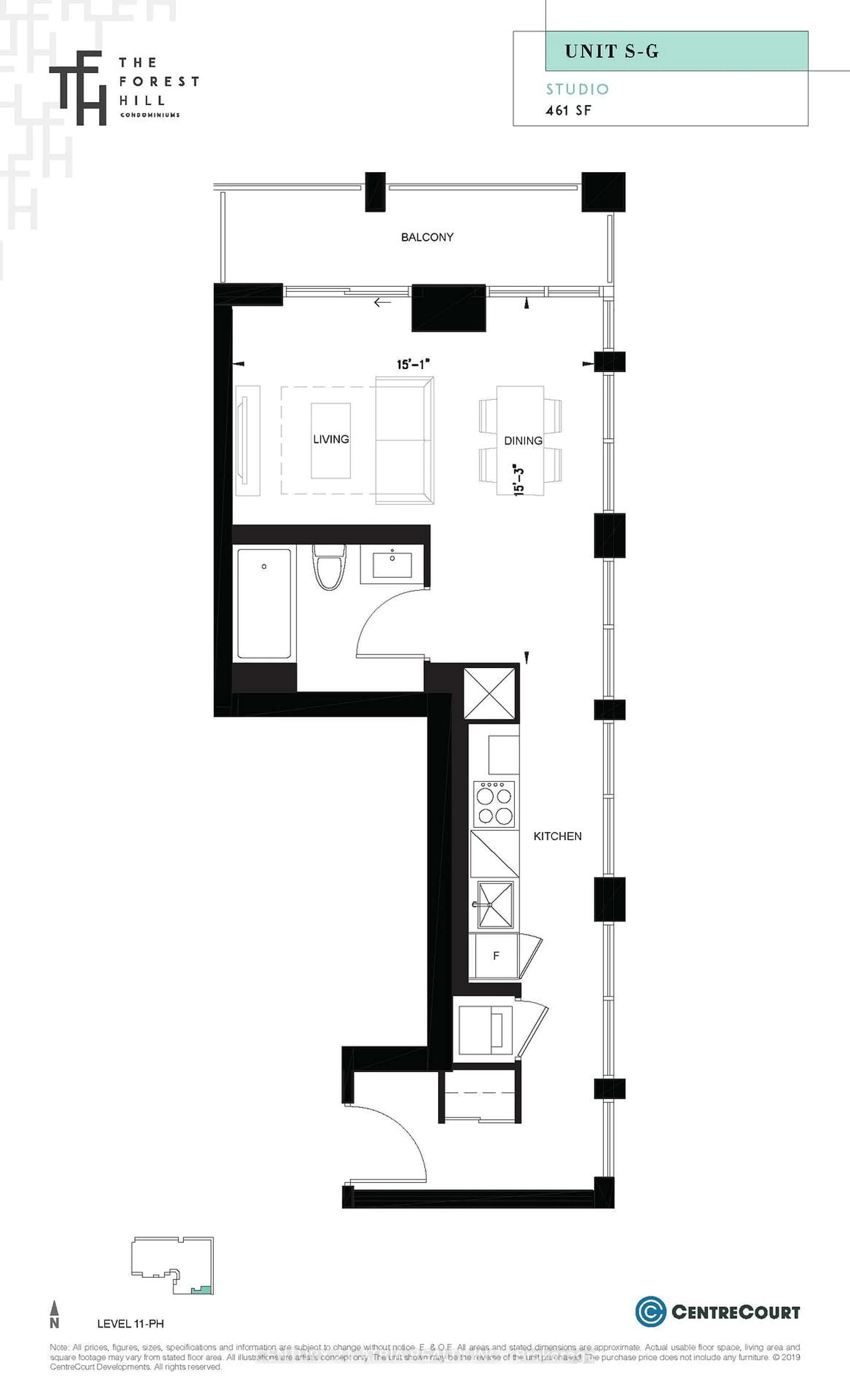 Floor plan for 2020 Bathurst St #1820, Toronto Ontario M5P 0A6