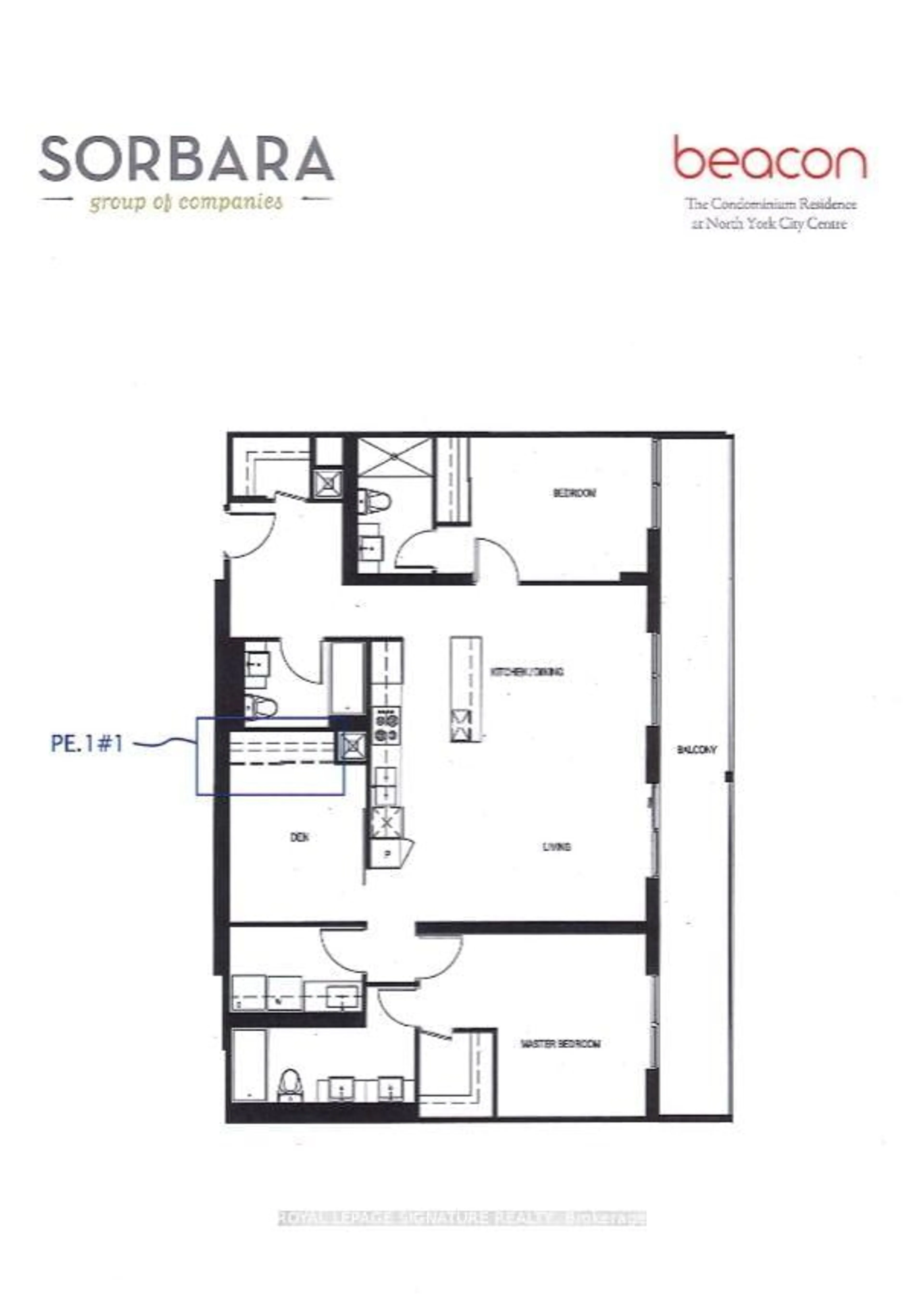 Floor plan for 5180 Yonge St #Uph03, Toronto Ontario M2N 5P6