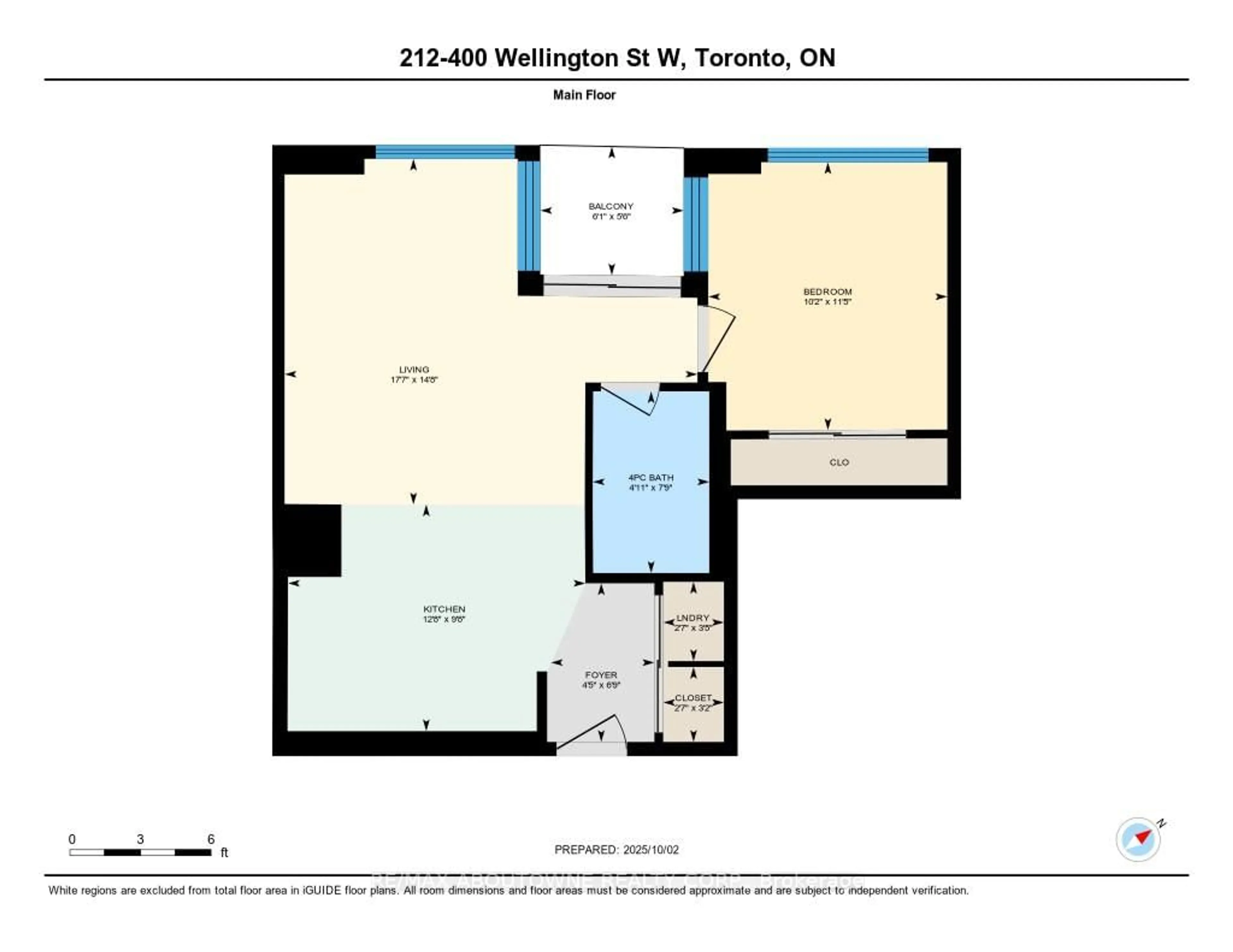 Floor plan for 400 Wellington St #212, Toronto Ontario M5V 0B5