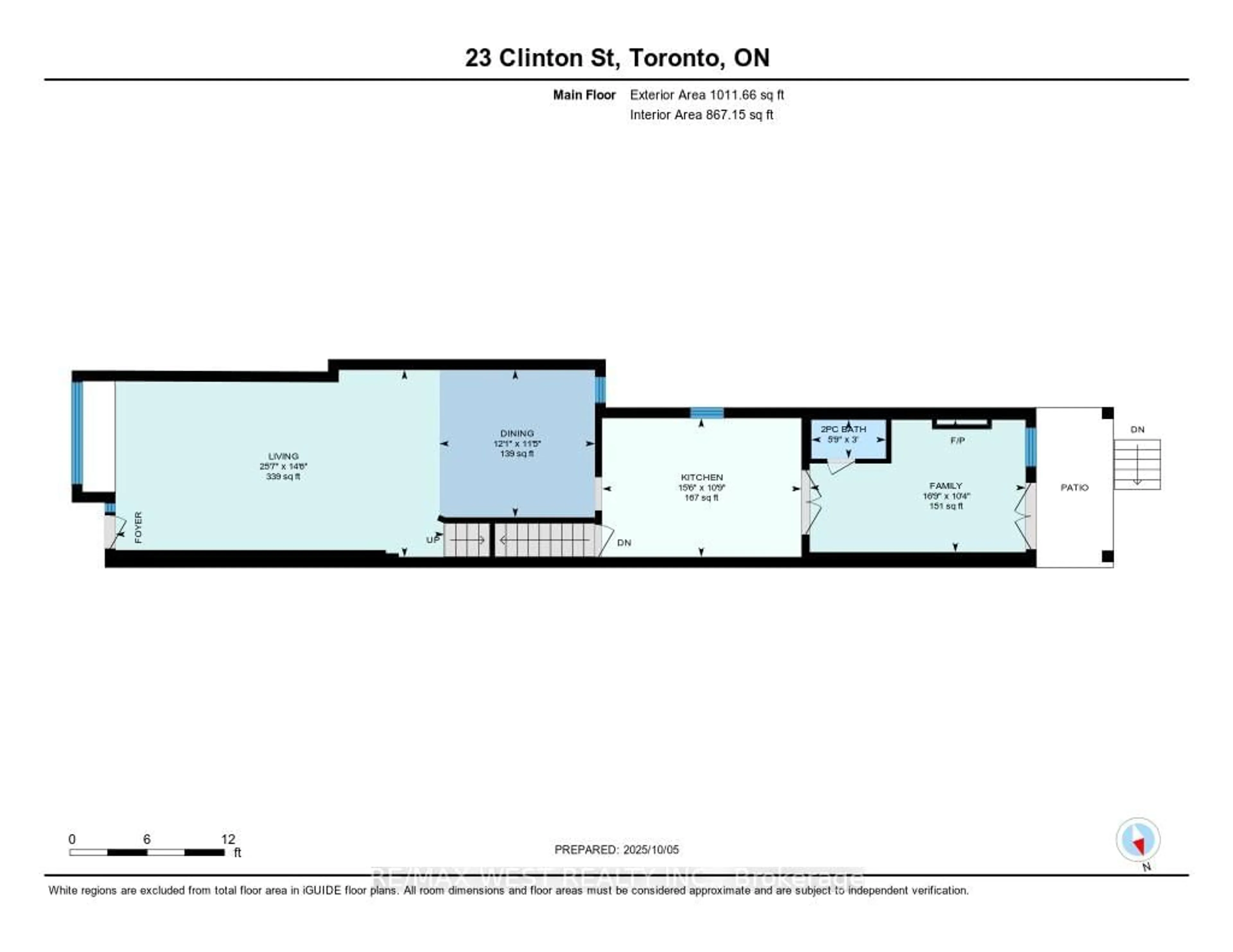 Floor plan for 23 clinton St, Toronto Ontario M6J 2N6