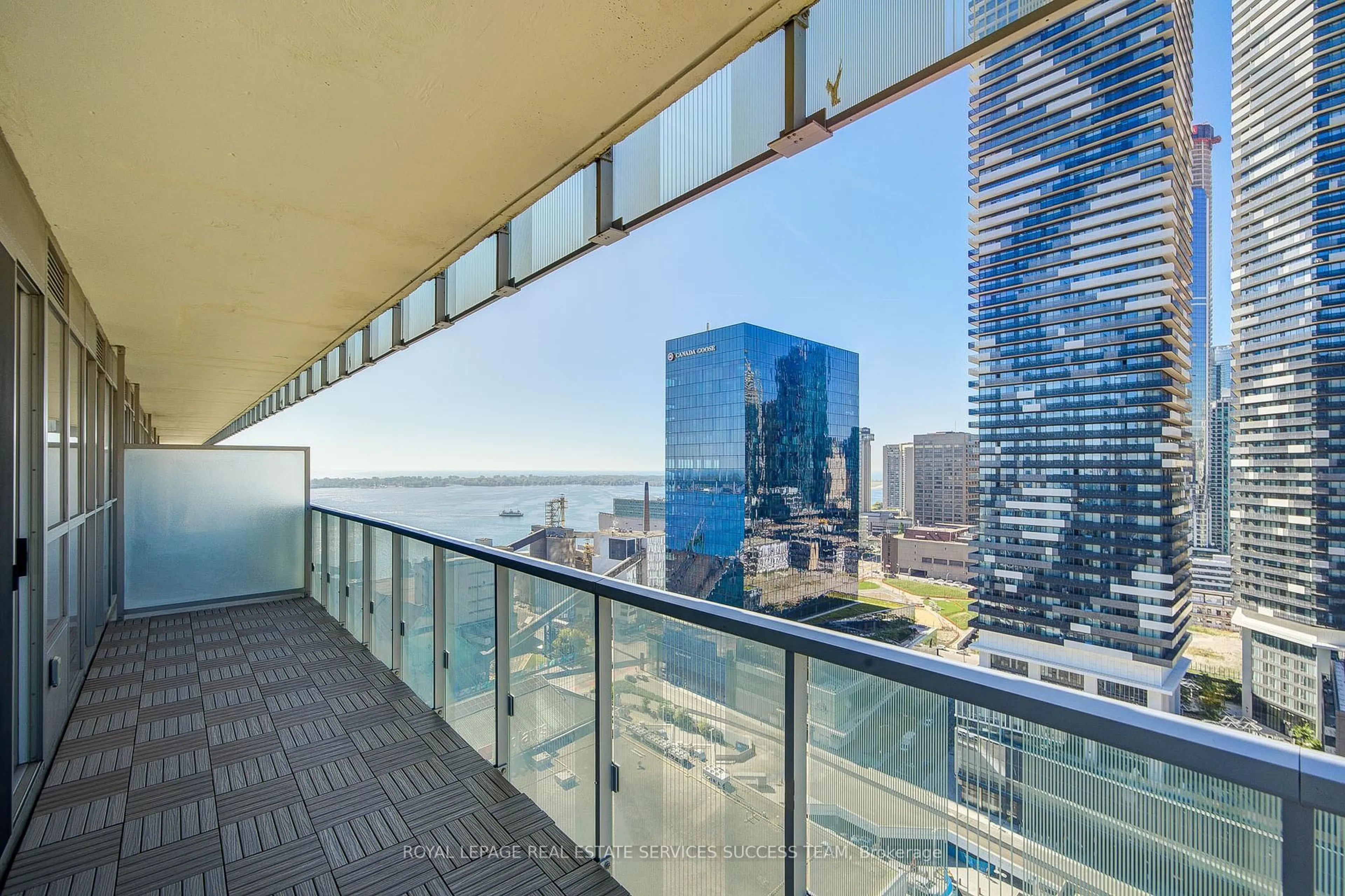 Balcony in the apartment, city buildings view from balcony for 15 Lower Jarvis St #2110 A, Toronto Ontario M5E 0C4