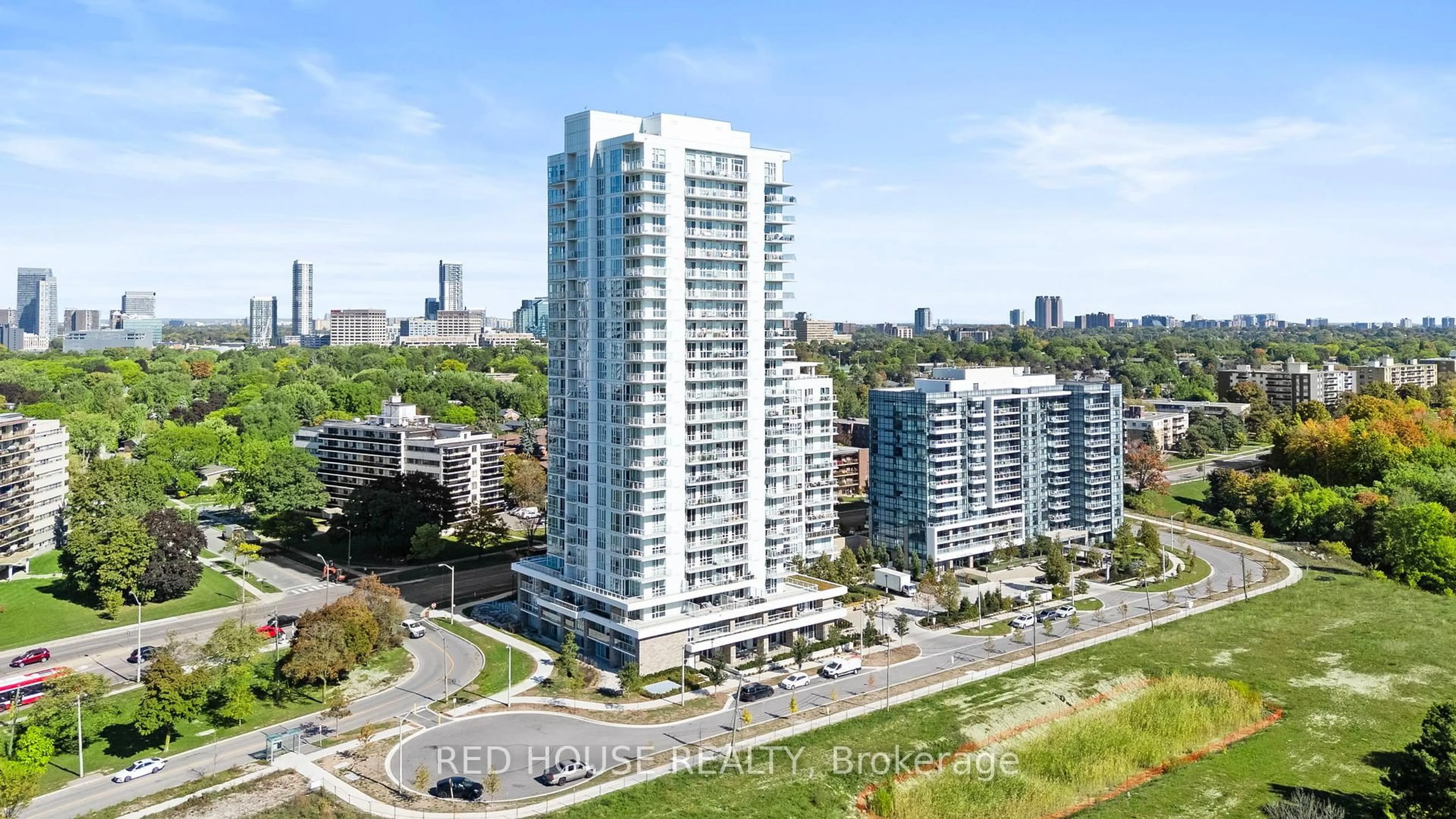 A pic from outside/outdoor area/front of a property/back of a property/a pic from drone, city buildings view from balcony for 10 Deerlick Crt #1705, Toronto Ontario M3A 0A7