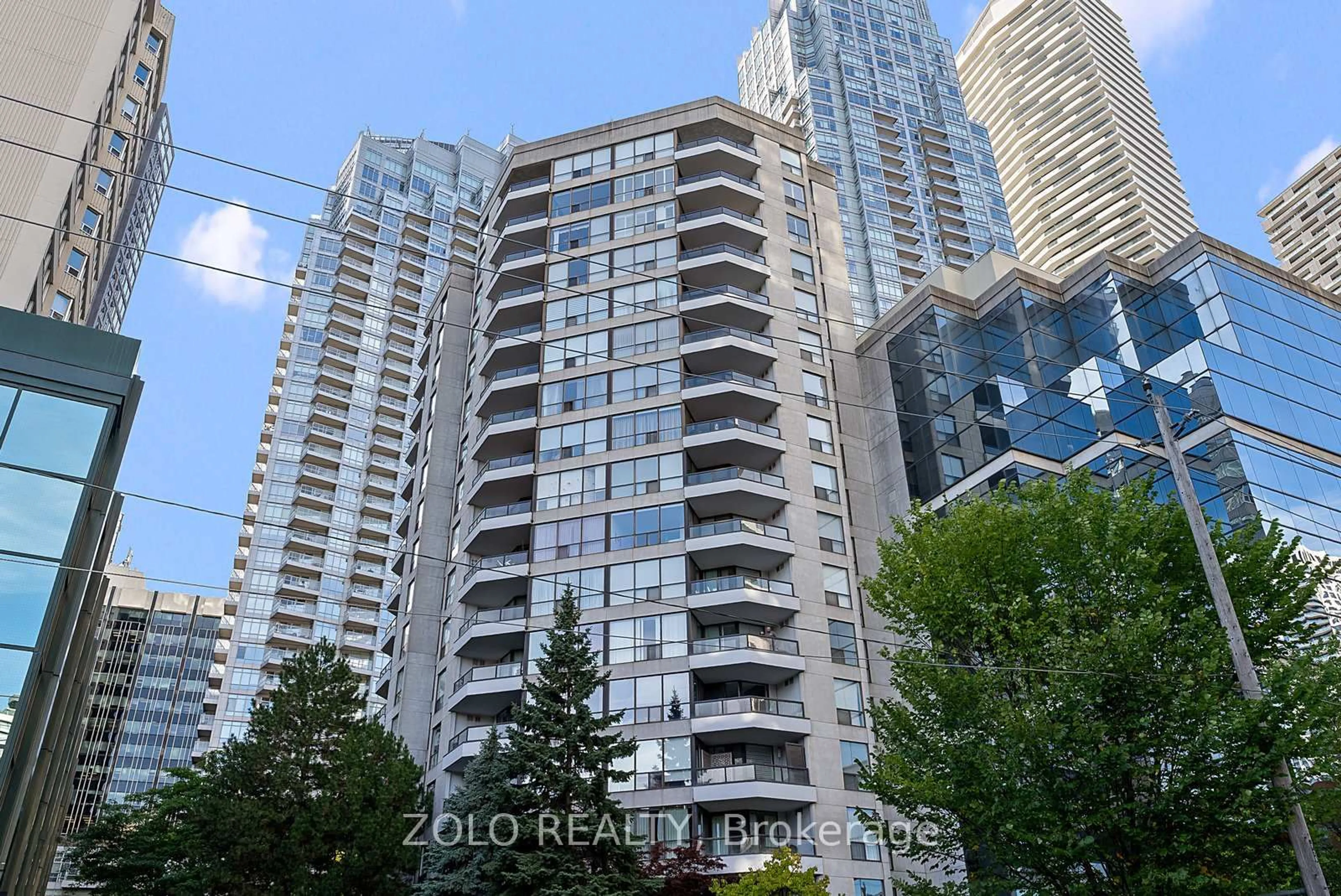 Balcony in the apartment, city buildings view from balcony for 30 Holly St #1701, Toronto Ontario M4S 3C2