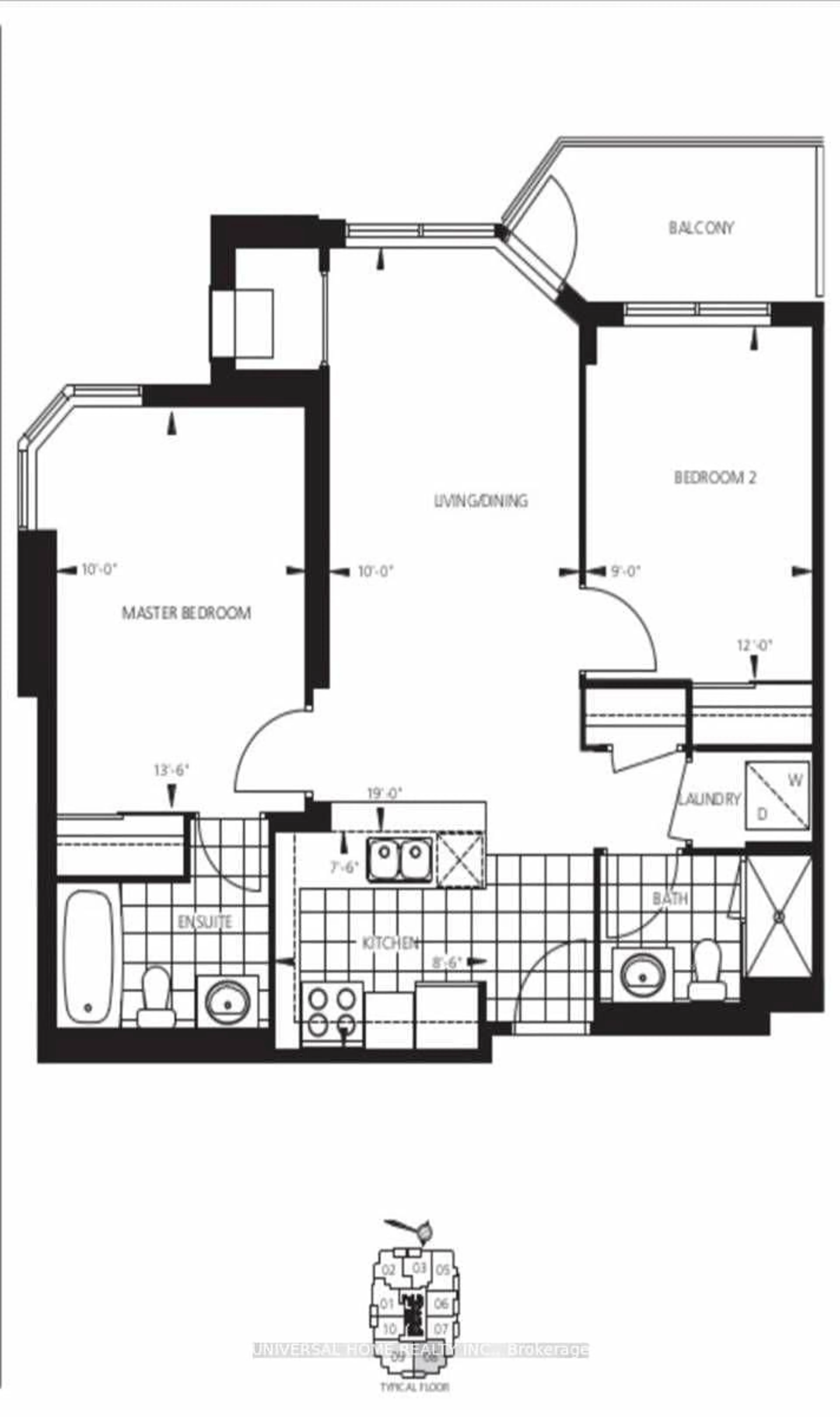 Floor plan for 5793 Yonge St #508, Toronto Ontario M2M 0A9